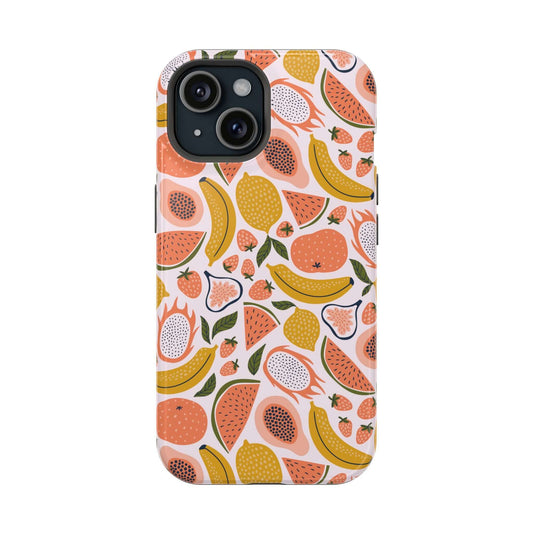 Tropical fruit-themed cute iPhone 14 case with playful summertime design and free shipping