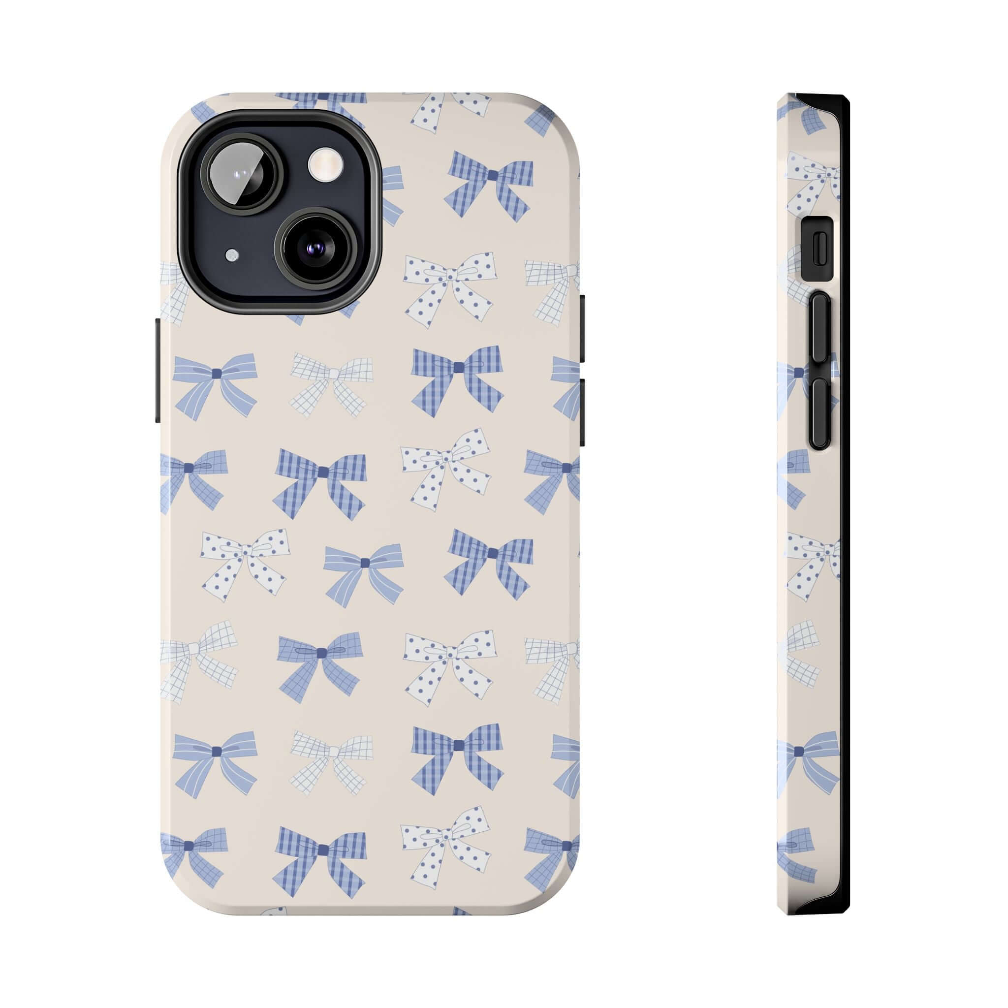 Cute Bride to Be Blue Coquette phone case with blue bows for iPhone 16, showcasing playful and fun design.