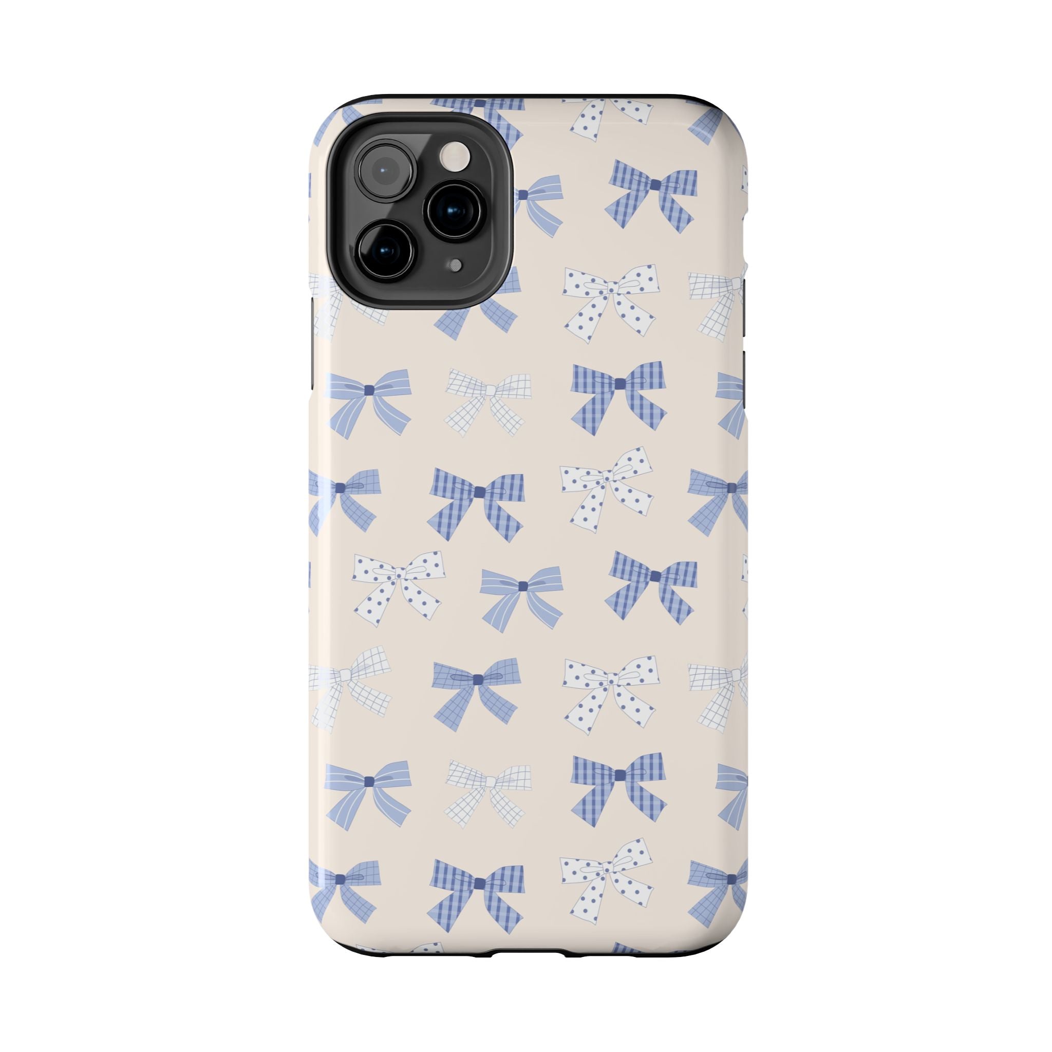 Cute iPhone 16 case with blue bow design, Bride to Be Blue Coquette Case, perfect for the playful bride-to-be.