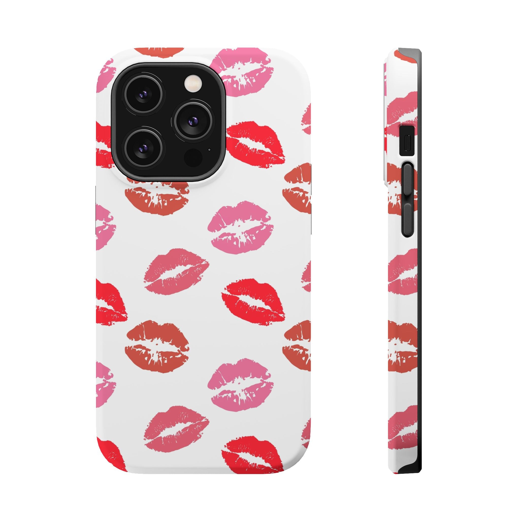 Cute Phone Cover with colorful kiss print design, perfect iPhone case to protect your phone while adding a fun, flirty style.