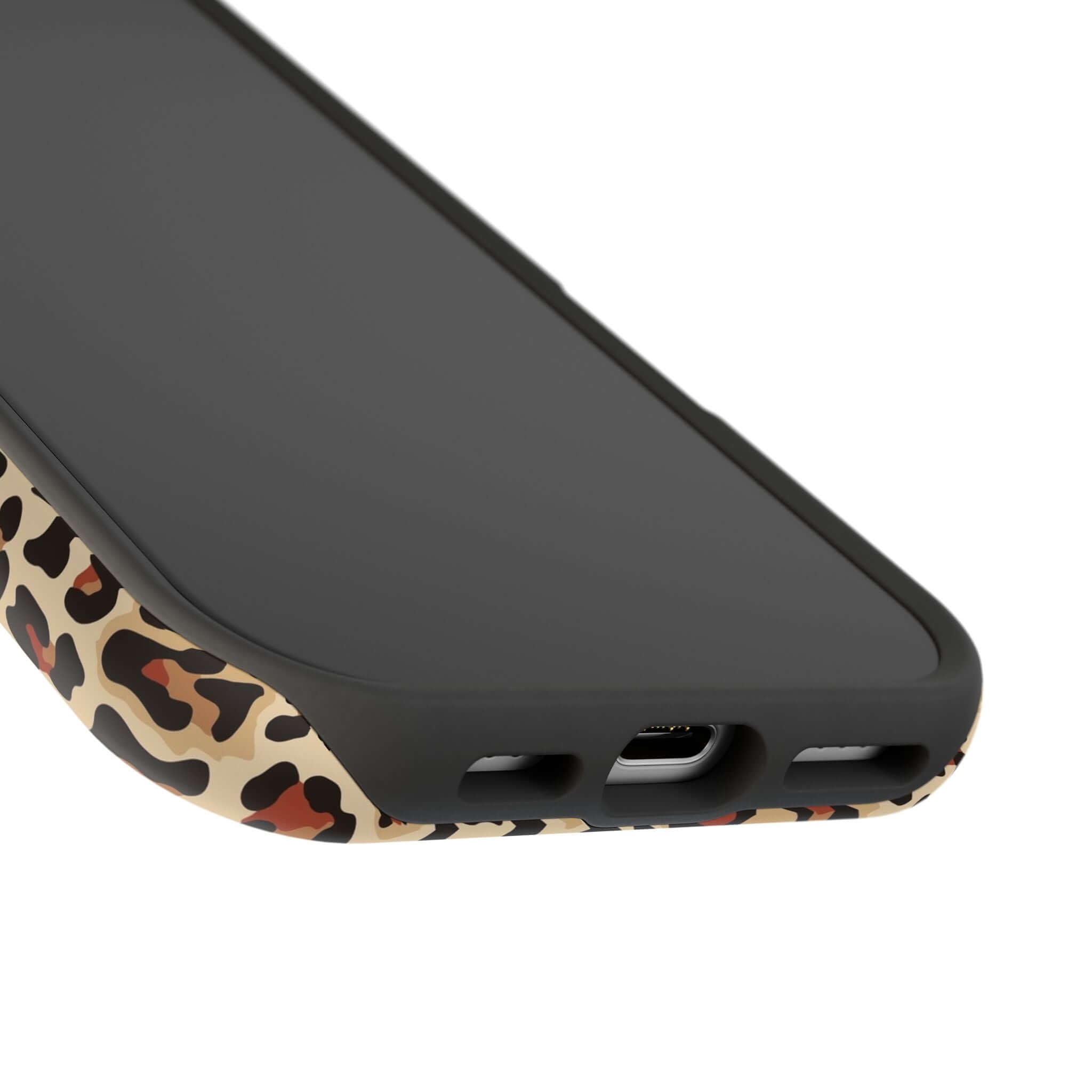 Leopard print iPhone case with MagSafe design, blending style and protection. Colorful, cute, and abstract elements.