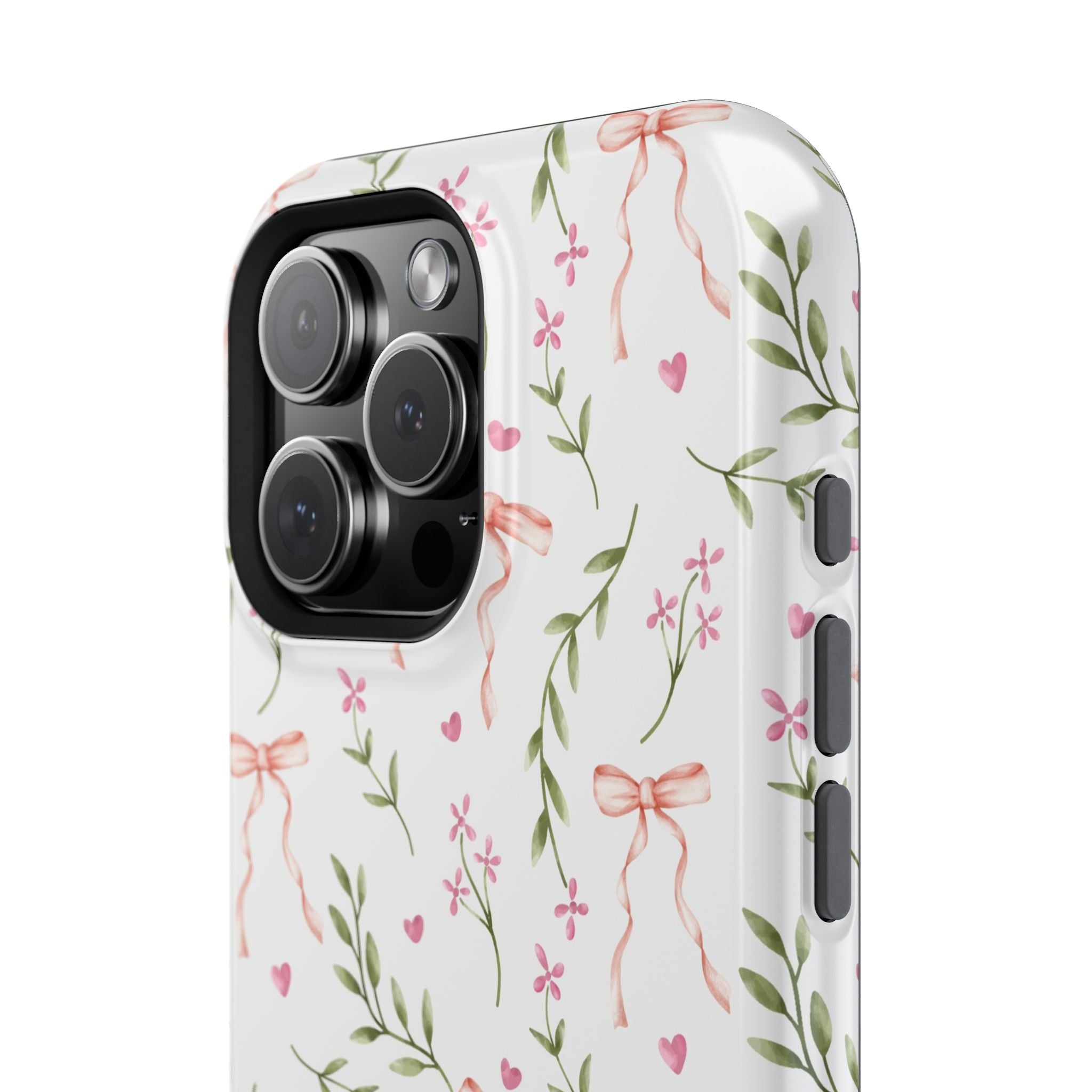 Pink Coquette MagSafe iPhone Case with Floral Design and Charming Bows by Darling Daydream – Cute Phone Cover for Style Seekers