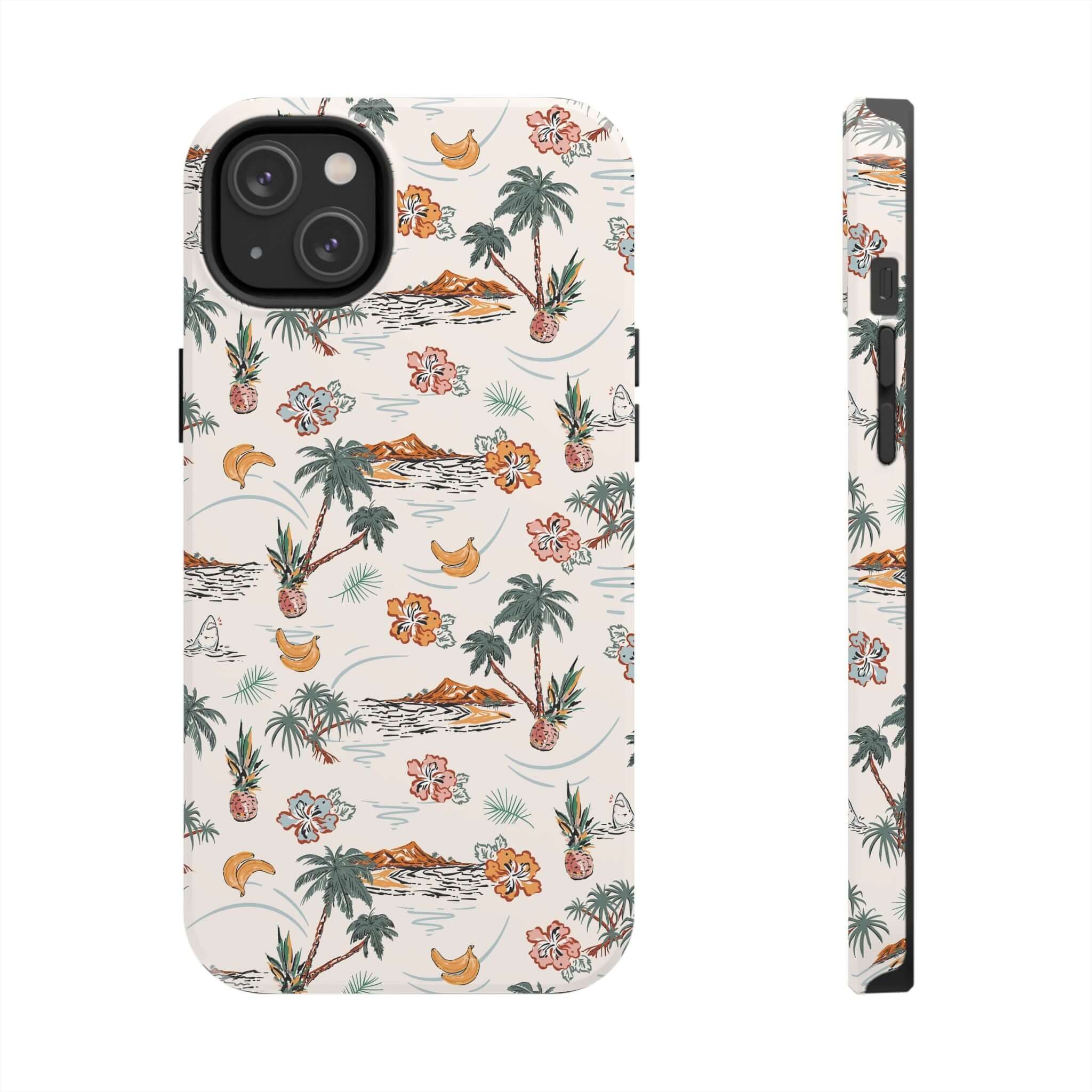 Tropical Vacation cute iPhone 14 case with palm tree design, playful phone cover offering free shipping, perfect for beach getaways