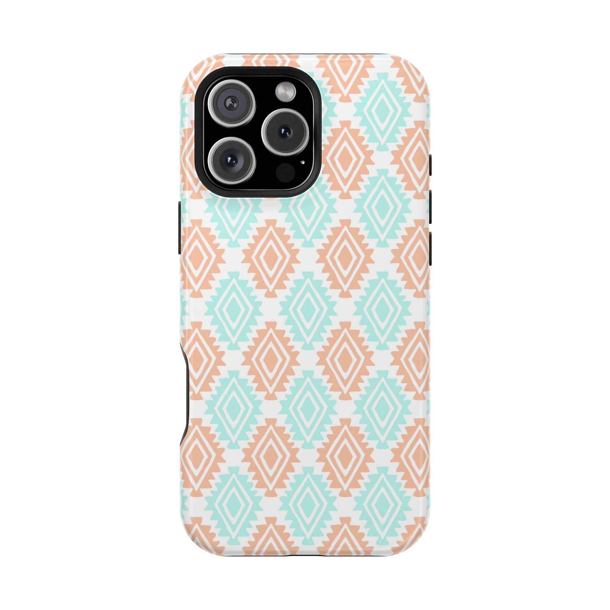 Southwestern MagSafe iPhone case with cute floral abstract design in pastel shades. Perfect phone cover for cowgirl flair!