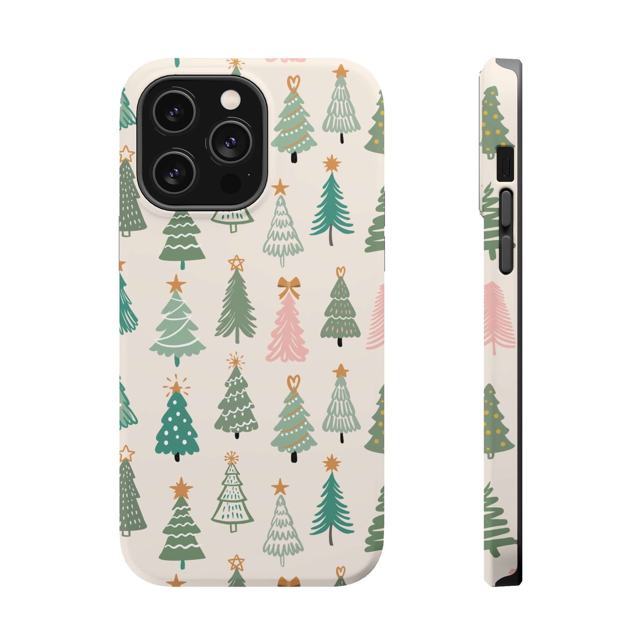 Festive O Christmas Tree MagSafe case with Christmas tree design, perfect holiday case for iPhone. Cute xmas phone cover.