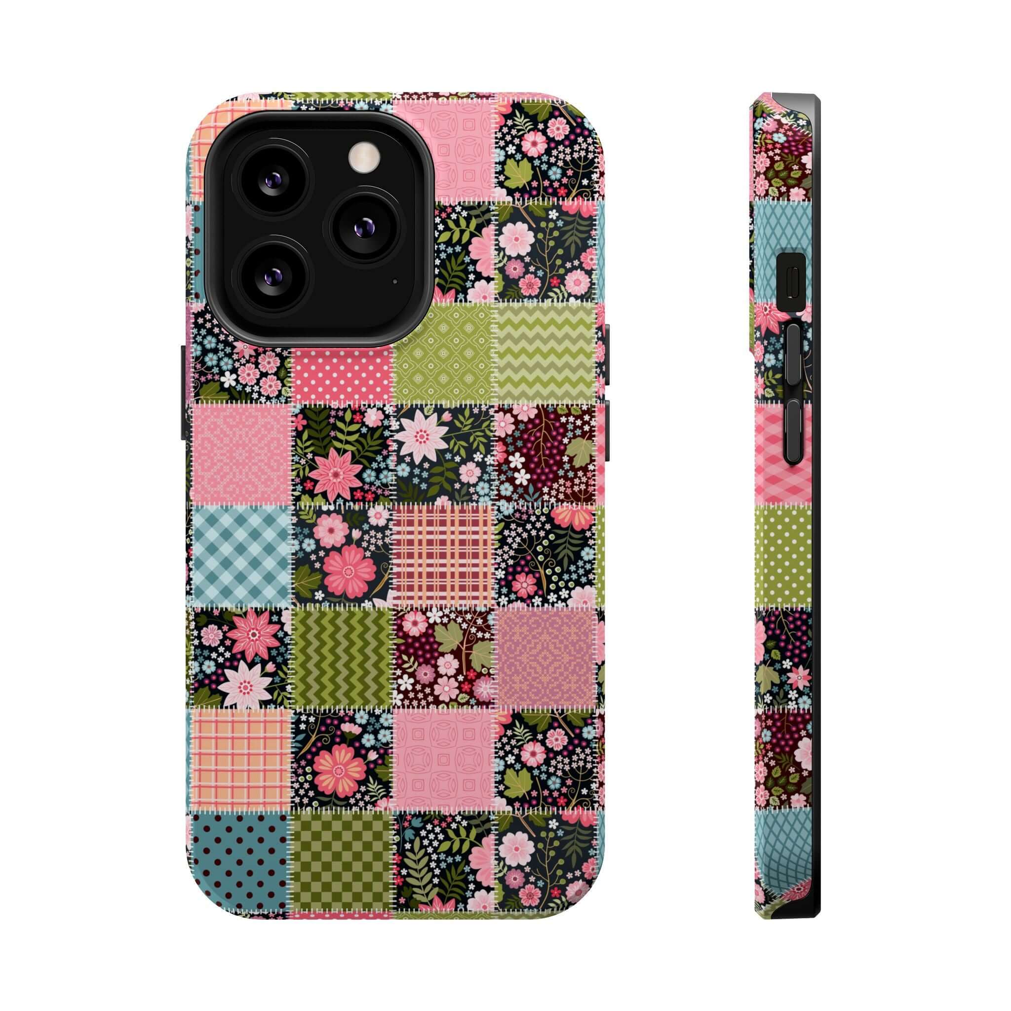 MagSafe iPhone Case with a cute wildflower patchwork design, perfect for floral and free-spirited vibes.