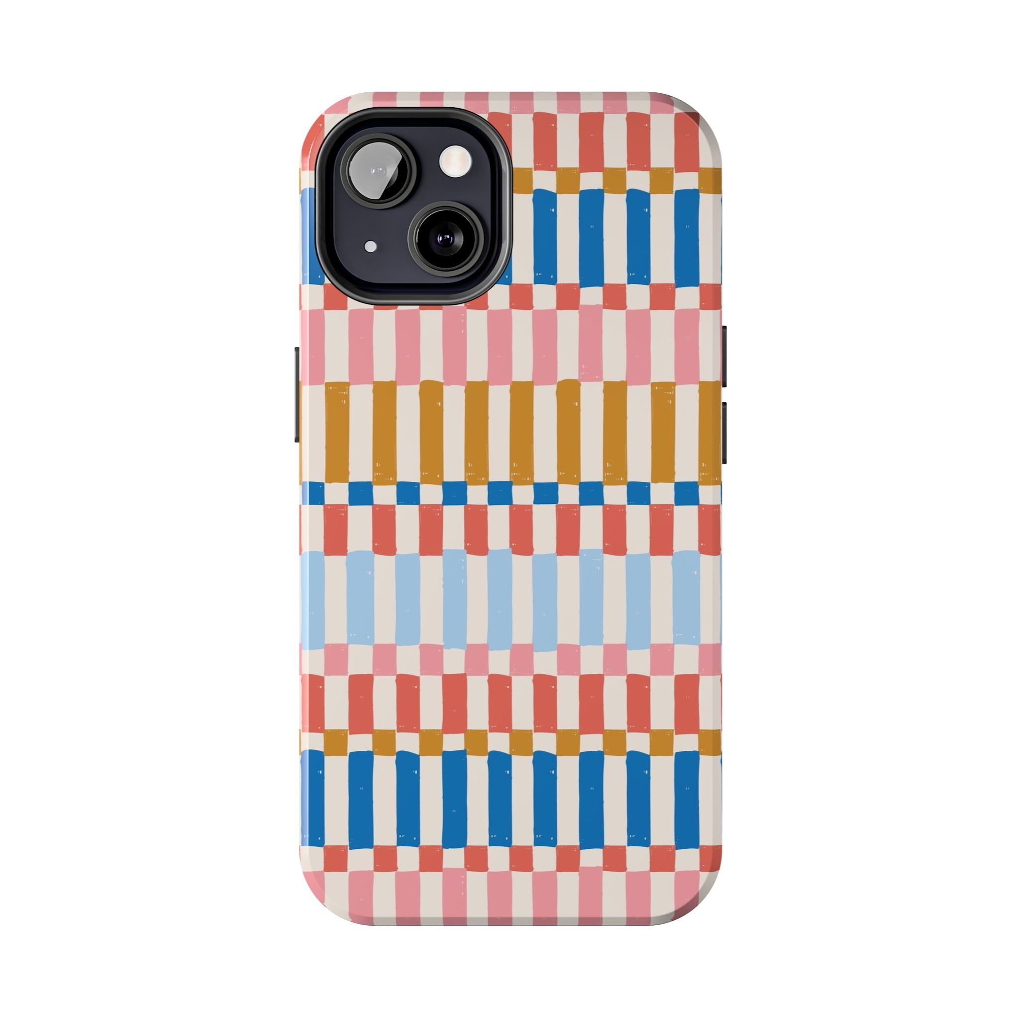 Cute Colorwave Stripes vintage iPhone case with vibrant multicolor pattern, sleek phone case cover, stylish iPhone protection