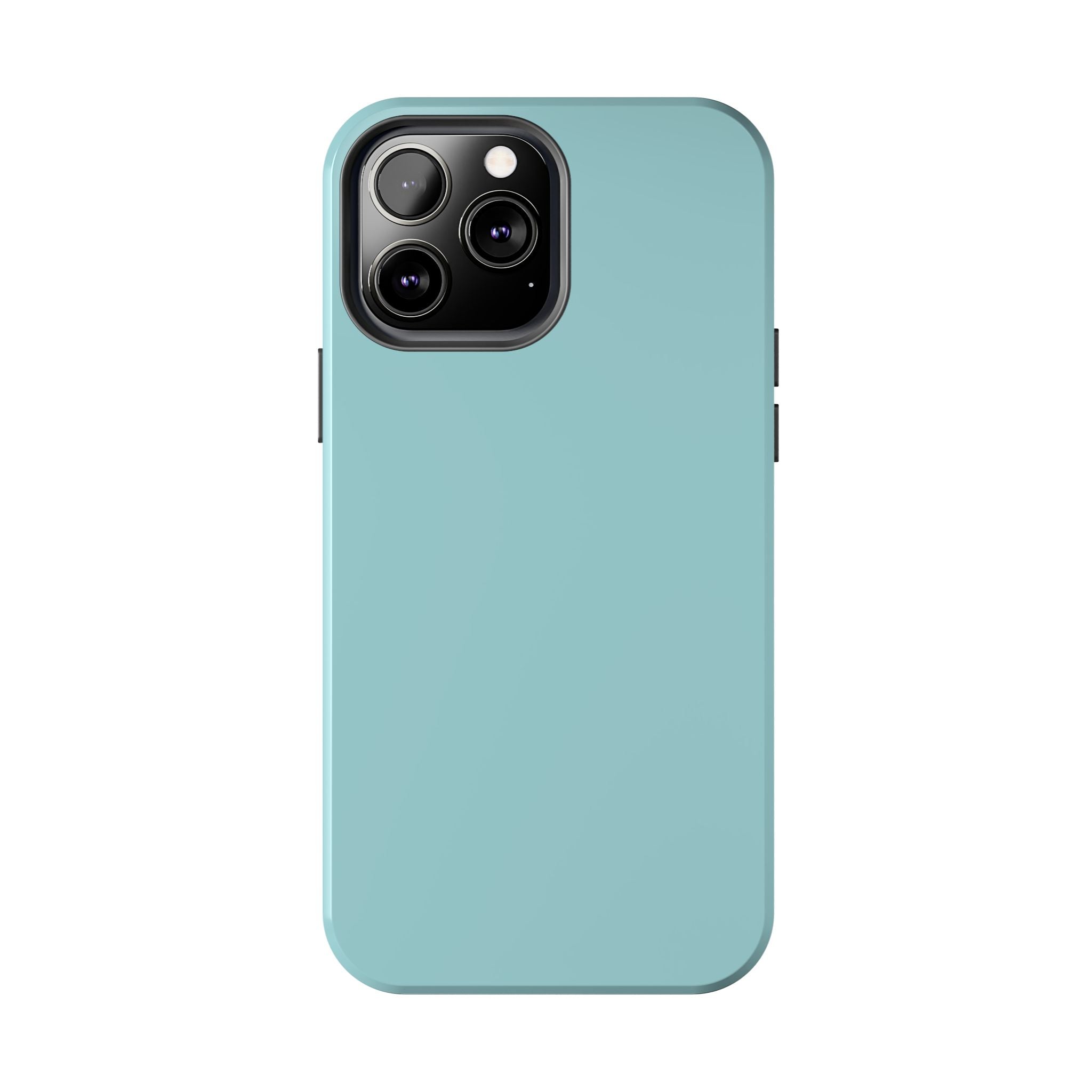 Minty Green solid teal phone case for iPhone 16, offering cute style and protection.