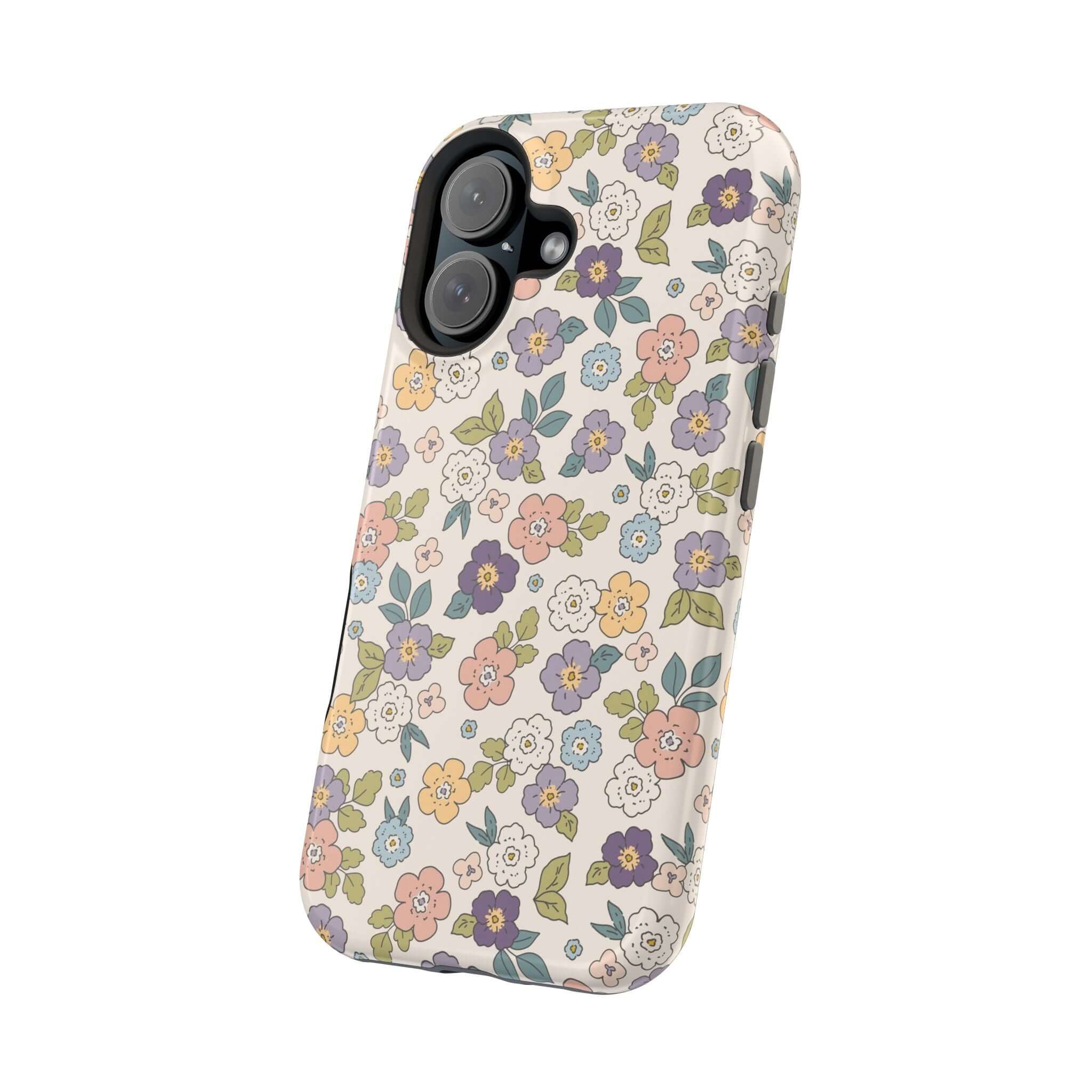 Colorful Ditsy Daisies iPhone case with floral design, perfect for beachy vibes and cute phone cover lovers.