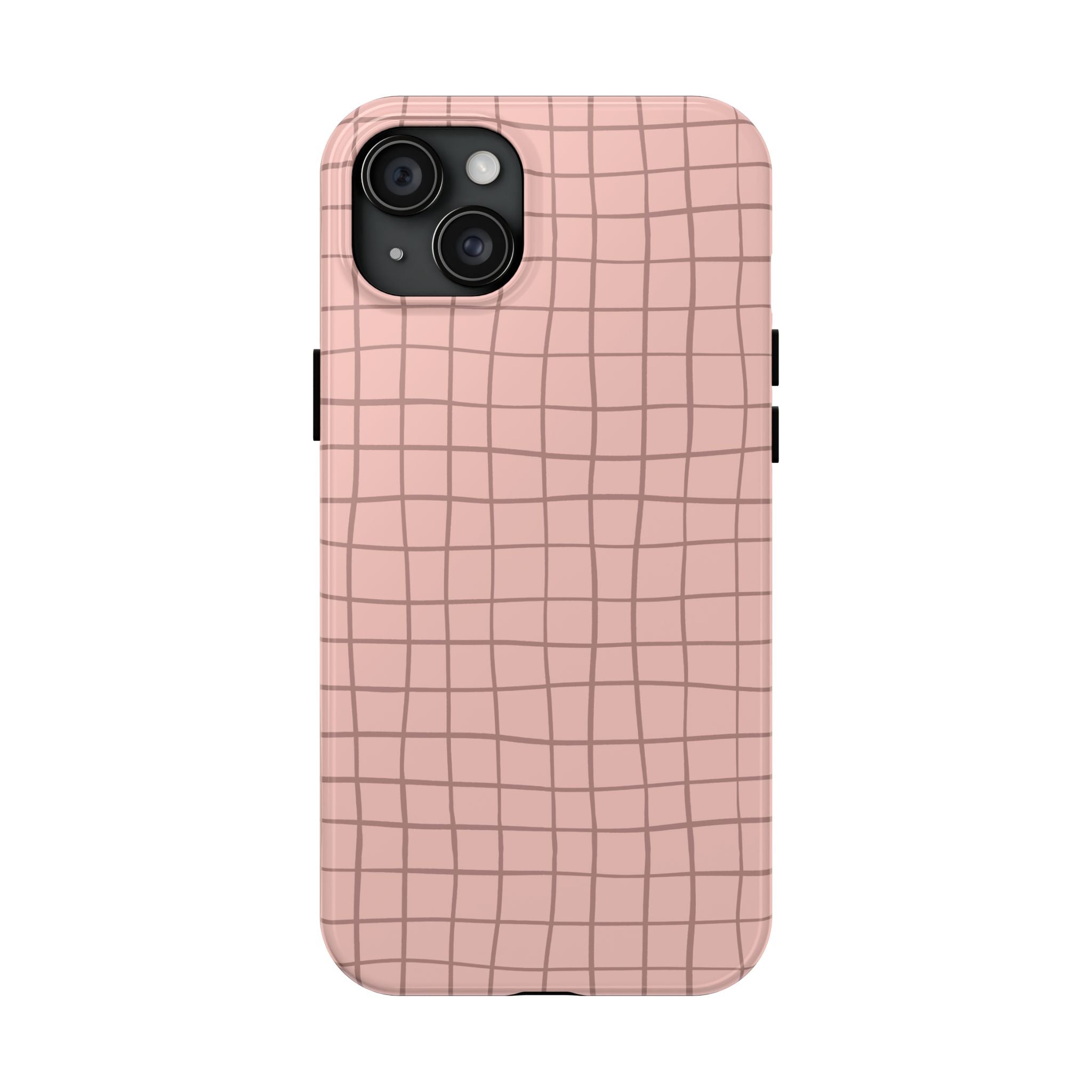 Blush Grid Pink Abstract iPhone Case with playful design, free shipping, cute custom phone cover, stylish protective case