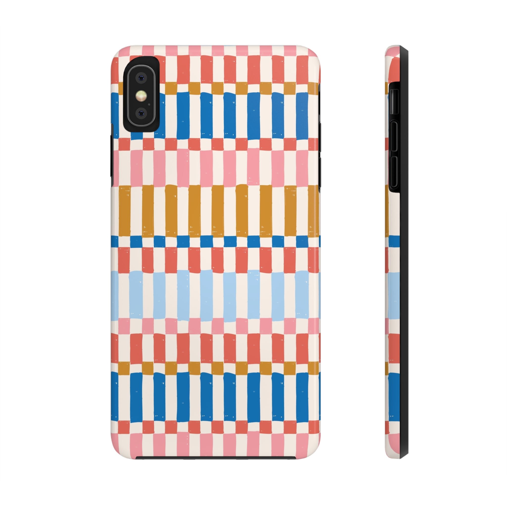 Colorwave Stripes vintage iPhone case with vibrant multicolor stripes pattern, cute iPhone case cover, stylish phone case protection