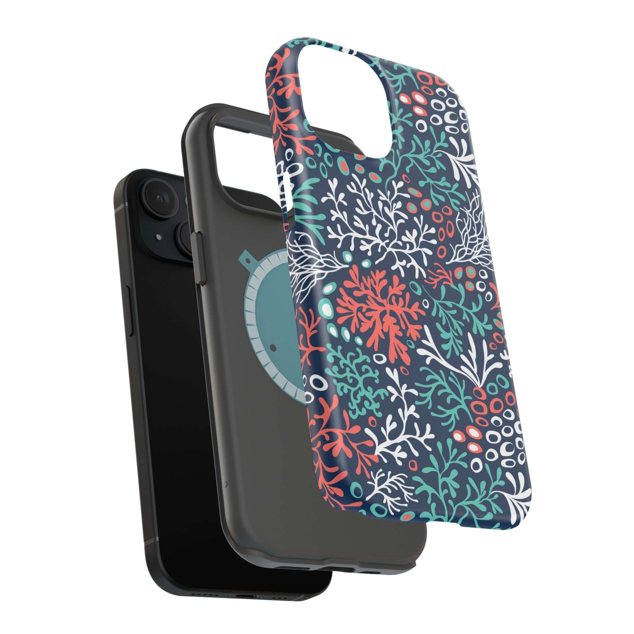 Colorful Coral Reef Print Beachy Phone Case for iPhone 16 - Cute and Stylish Protection