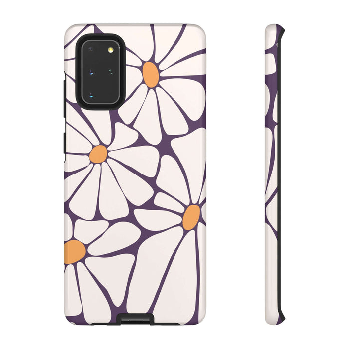 Retro Purple Haze flower phone case for iPhone 14 featuring cute, stylish design and protective cover