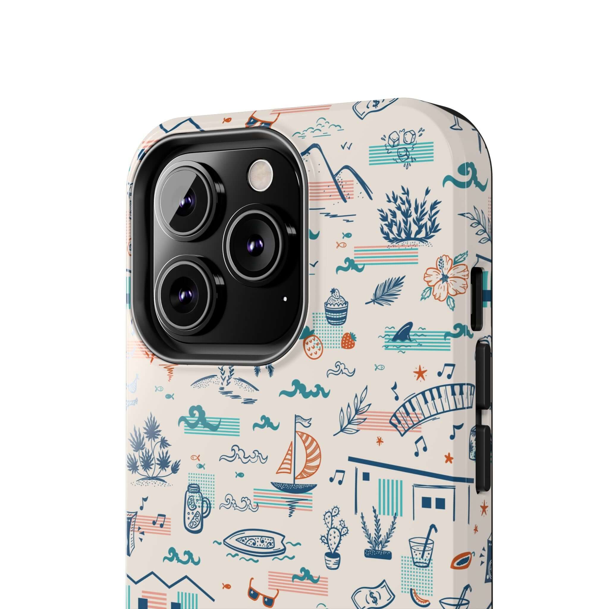 Forever on Vacation colorful iPhone 14 Pro Max case with cute summer designs and playful illustrations.