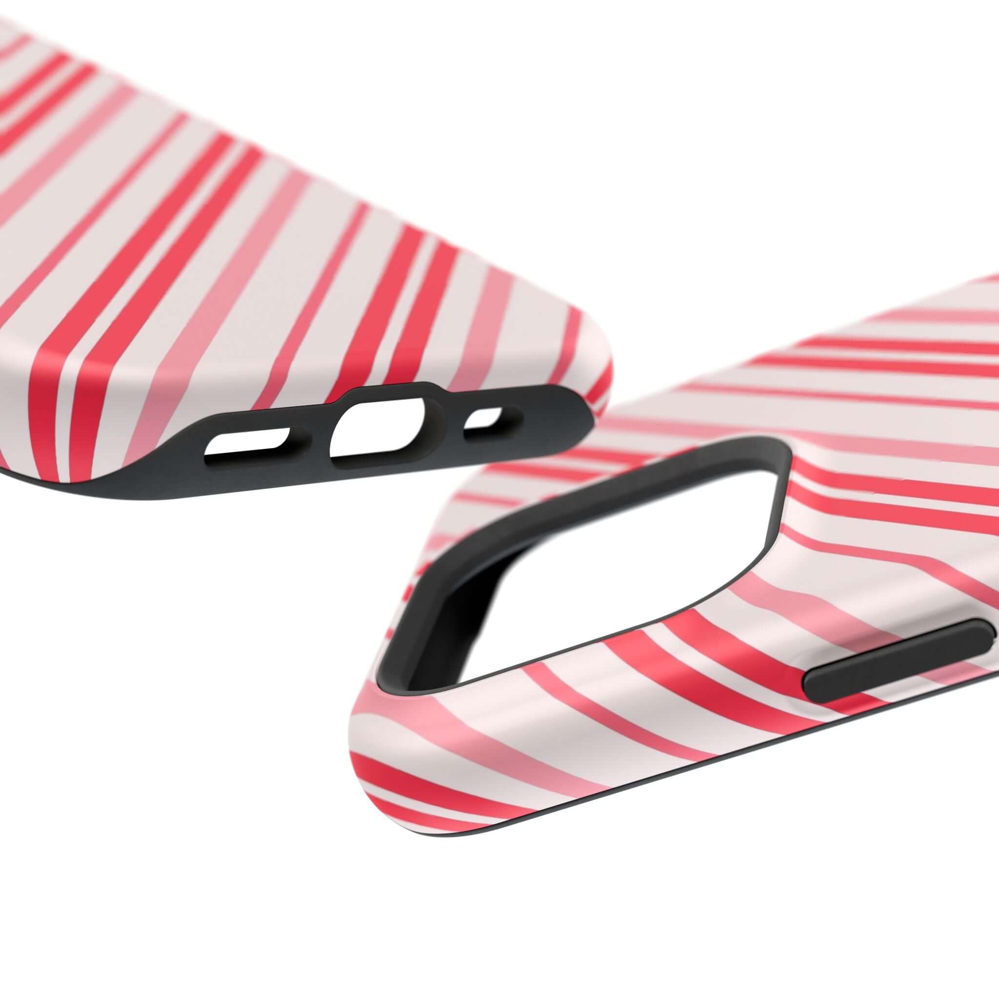 Candy Cane Cutie MagSafe Case with festive red stripes, perfect holiday or Xmas phone cover.