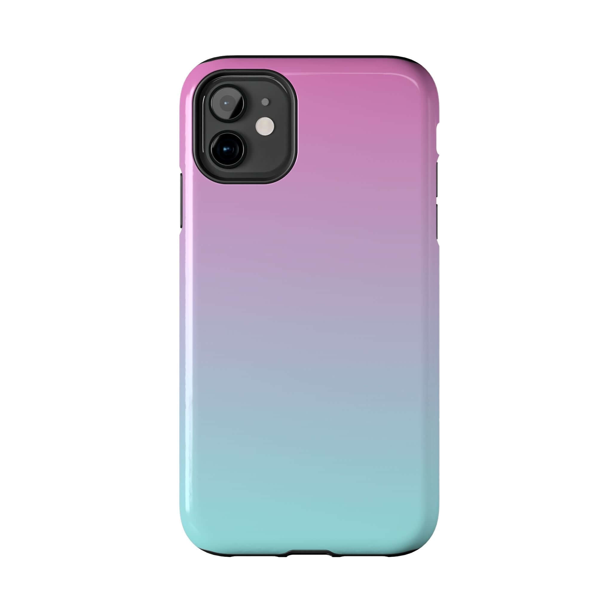 Cute pink and teal iPhone 14 case, Sweet Pink Dreamer, offering free shipping and the cutest phone cover design.