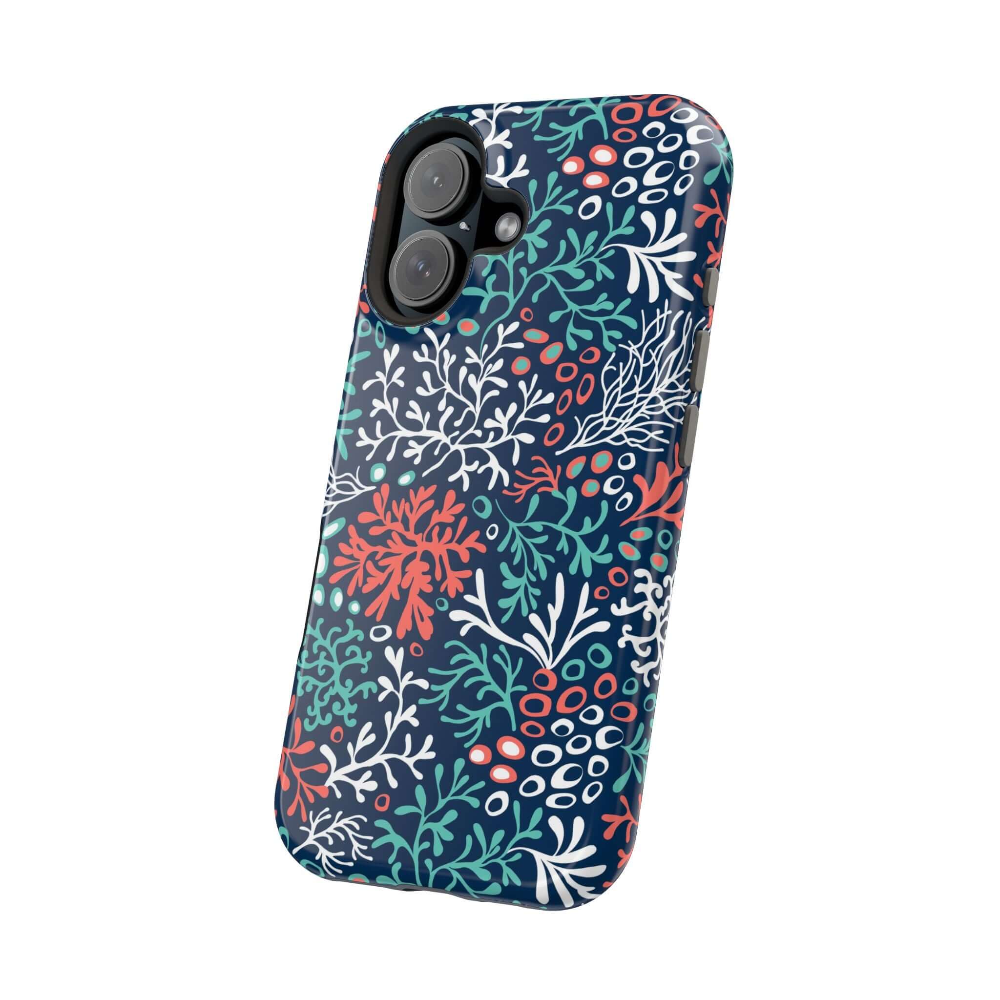 Cute Coral Reef Print iPhone 16 Case with Colorful Beachy Design for Stylish Protection