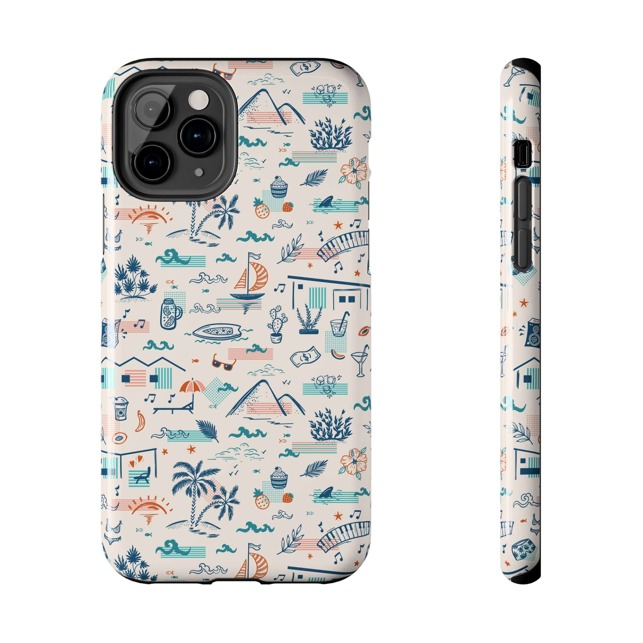 Colorful Forever on Vacation summer-themed iPhone 14 Pro Max case with playful and cute designs, perfect for protecting your phone.