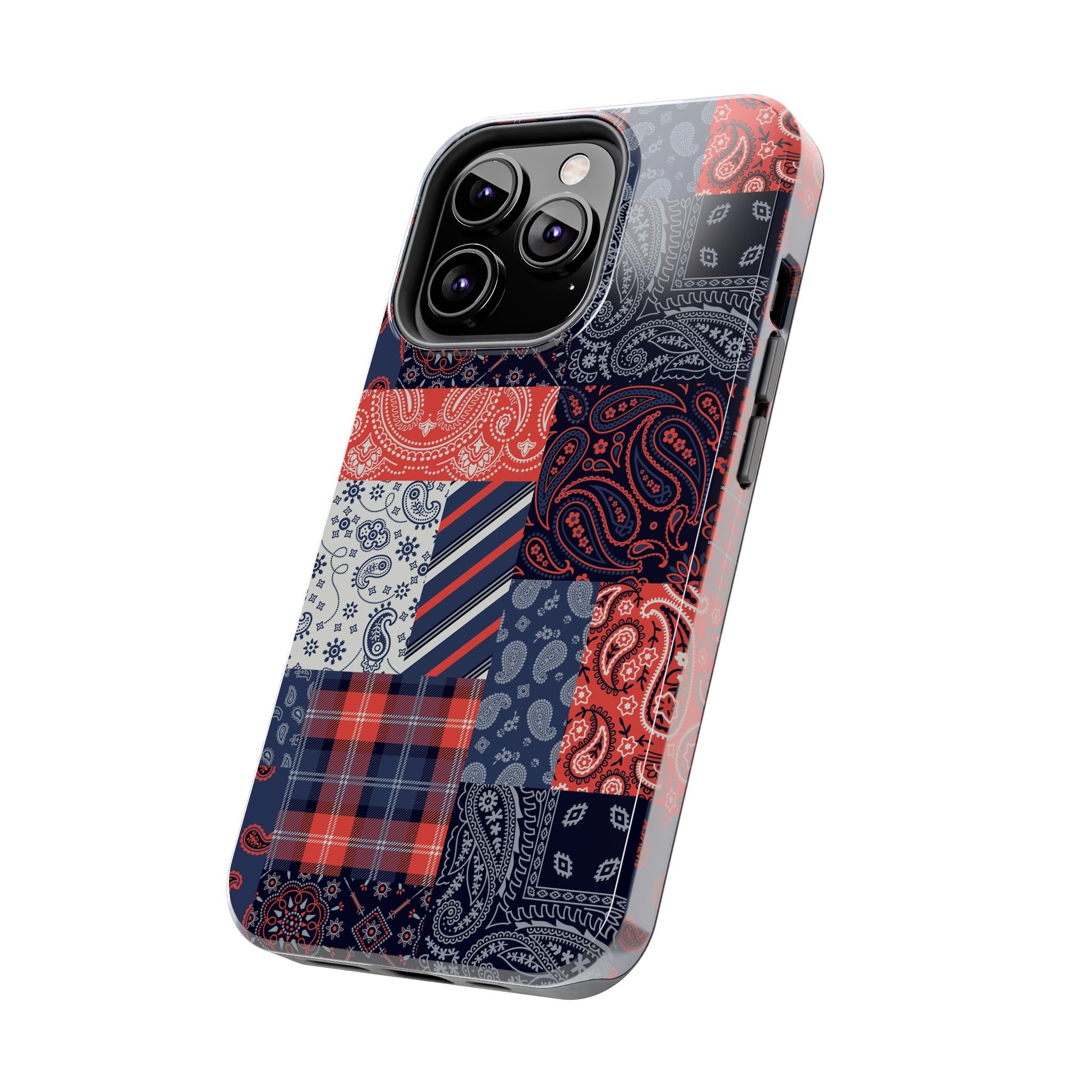 iPhone 14 Pro with Boho Bandana Patchwork Cute Phone Case for Bookish Fashion-forward Men