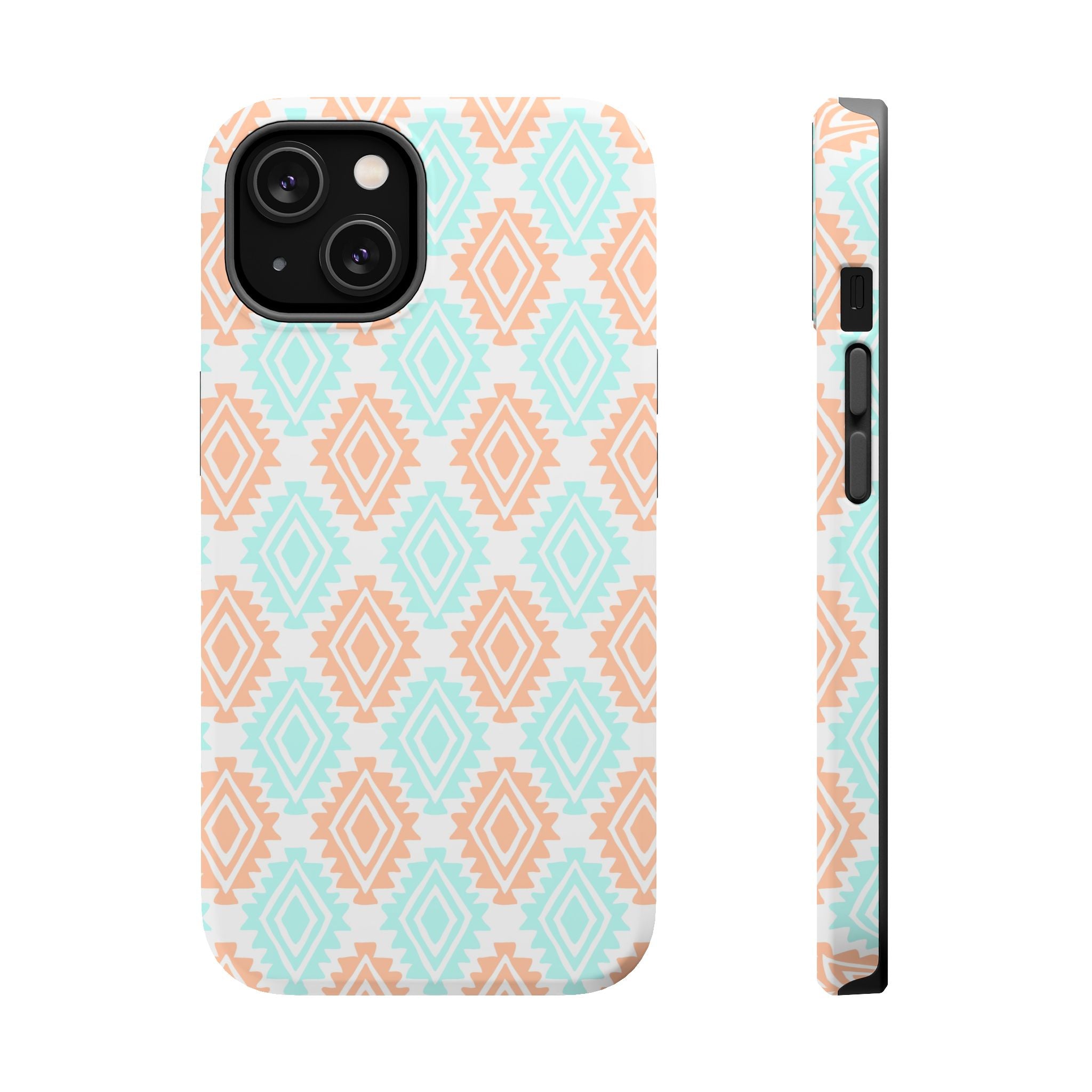 Southwestern MagSafe iPhone Case with abstract design, cute floral phone cover, perfect blend of style and protection.