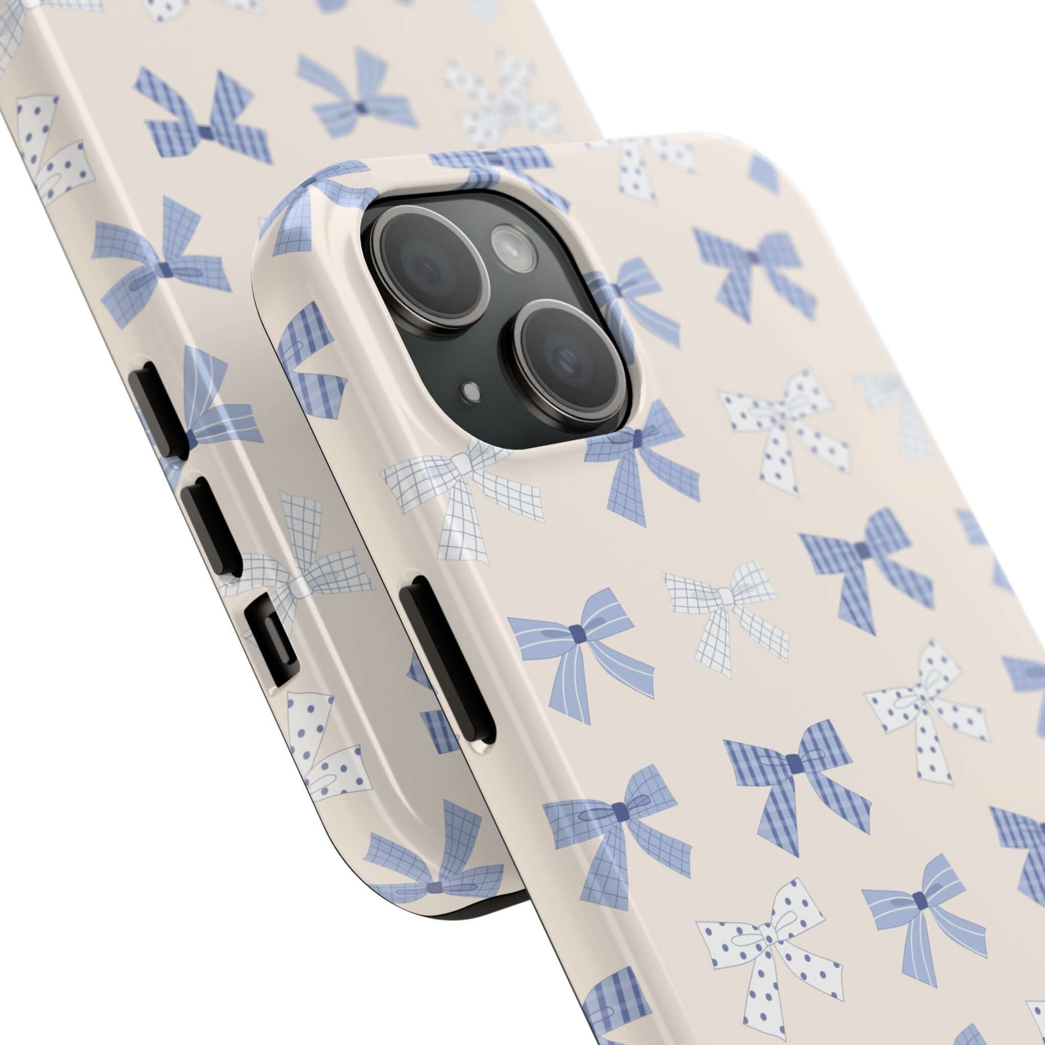 Cute Phone Case for iPhone 16 with Blue Bows - Bride to Be Blue Coquette Design, Playful Protection for Your Device