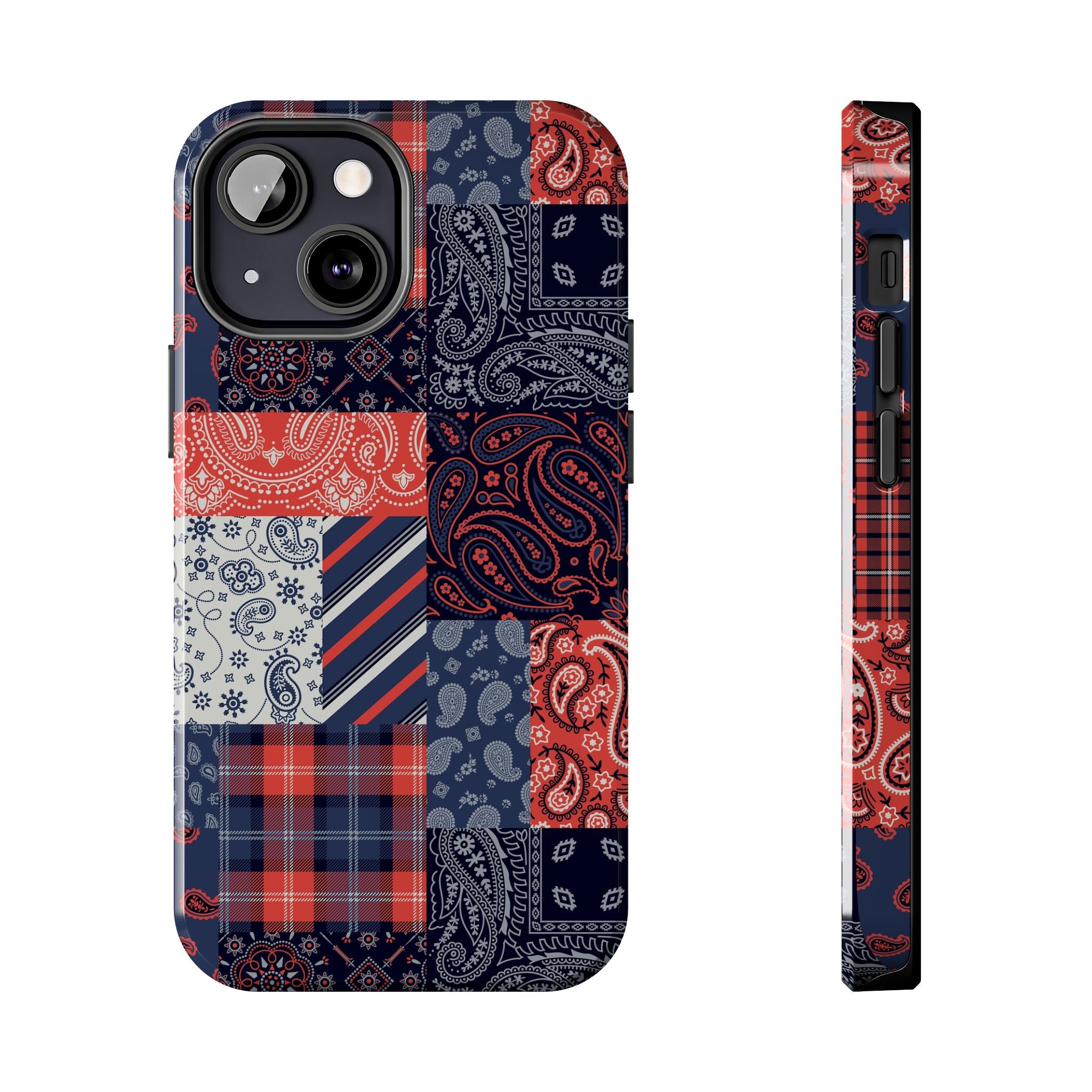 Bandana Patchwork iPhone 14 Pro Case | Cute and Bookish Phone Case for stylish men