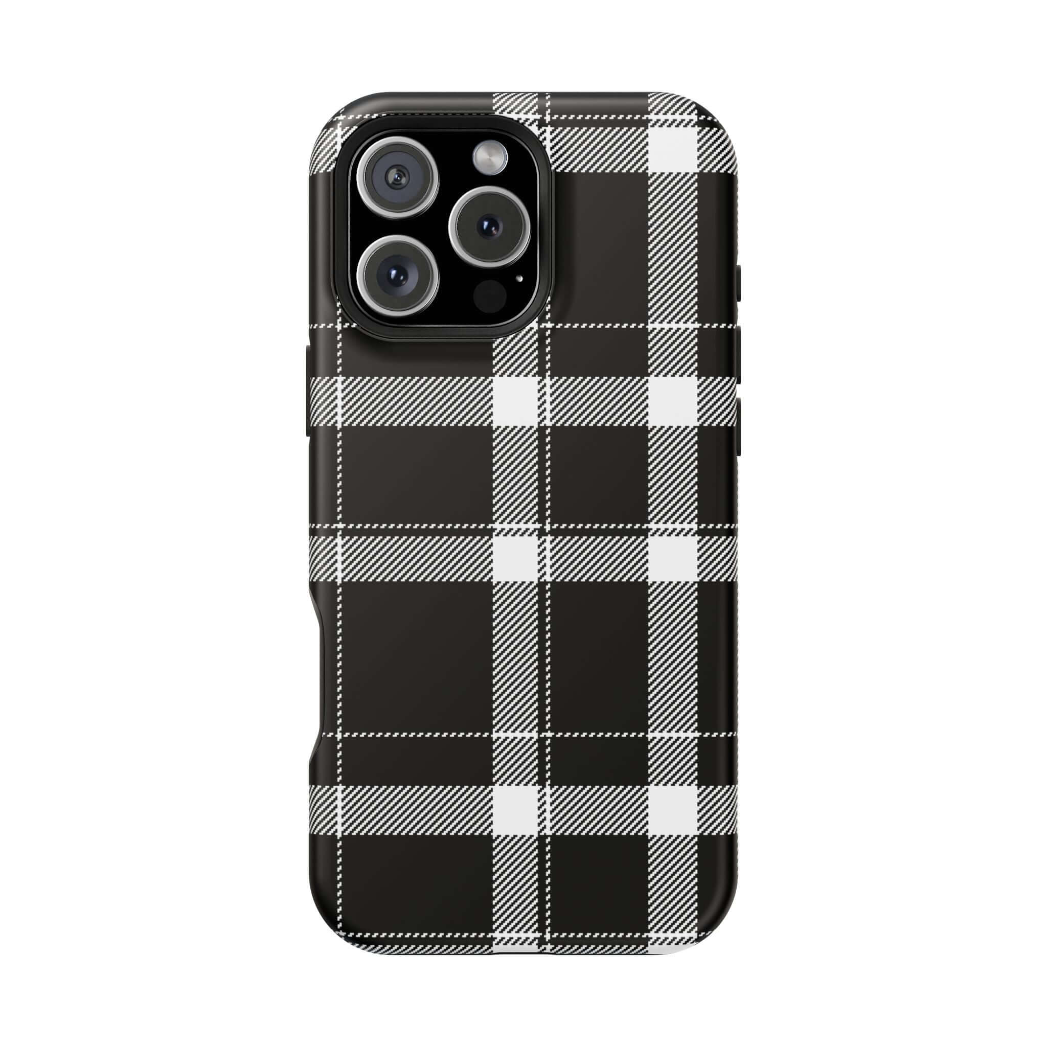 Cute black plaid phone case for Apple iPhone, combining style and protection in one fashionable accessory.