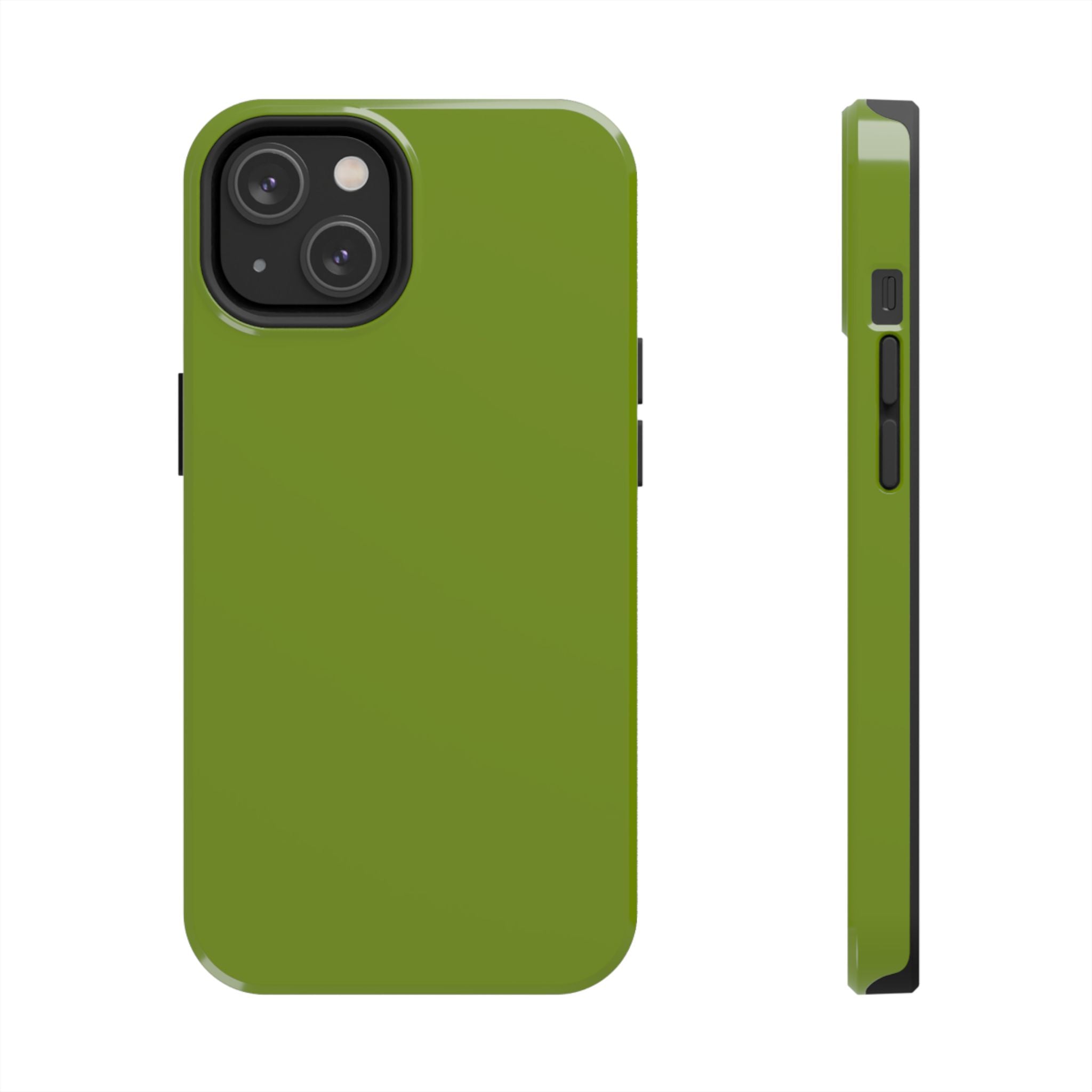 Solid green Matcha Tea iPhone case, cute phone case providing scratch protection, stylish accessory for iPhone users.