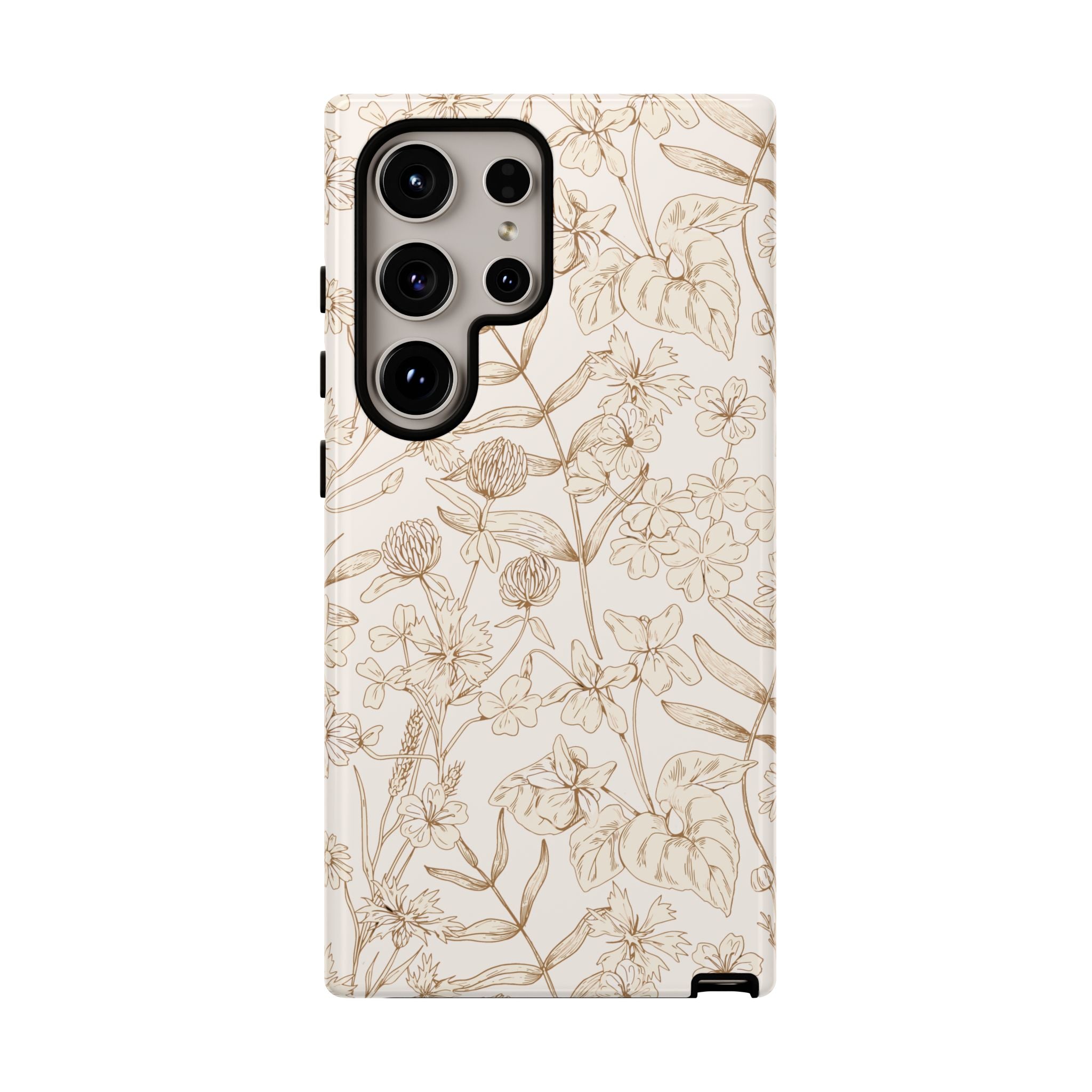 Beige Thyme and Tan Garden Phone Case with Cute Floral Design for Samsung and iPhone 16