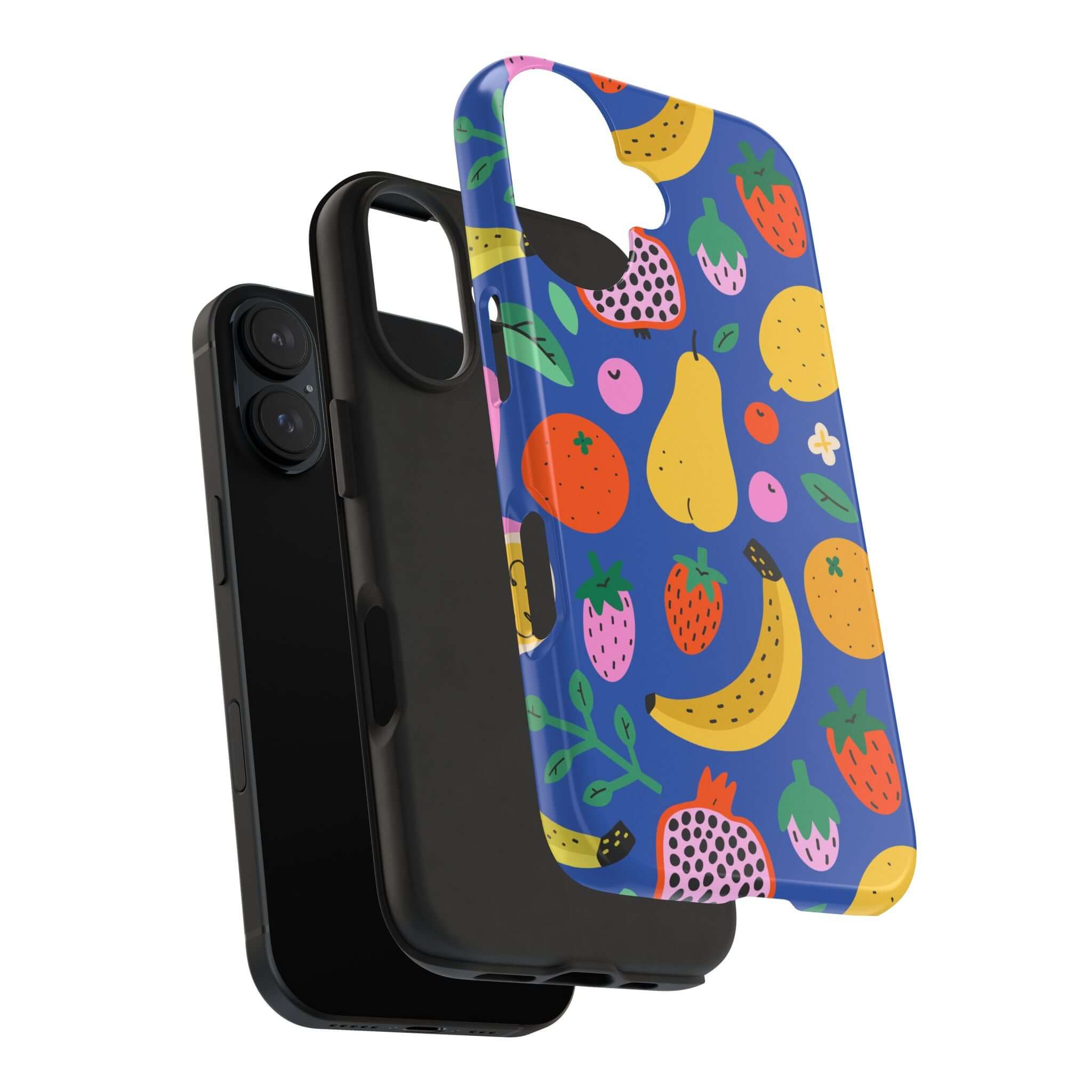 Cute beachy fruit phone case showcasing vibrant colors, designed for Apple iPhone, perfect for summer vibes.