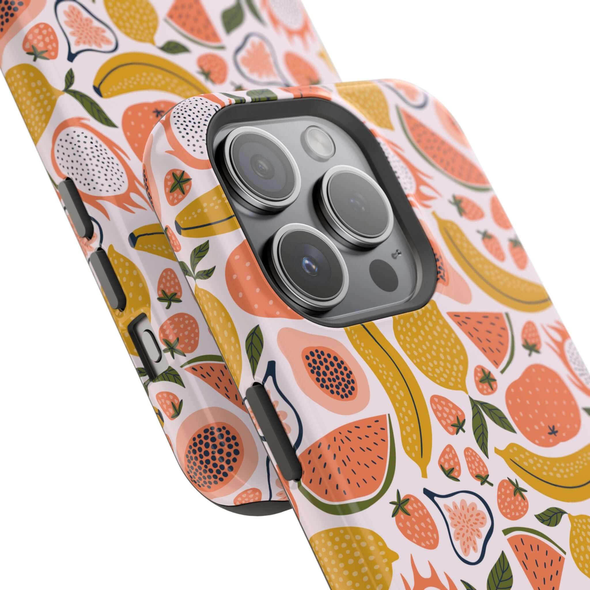 Cute iPhone 14 case with tropical fruit design, free shipping, Summer Sweetness phone cover.