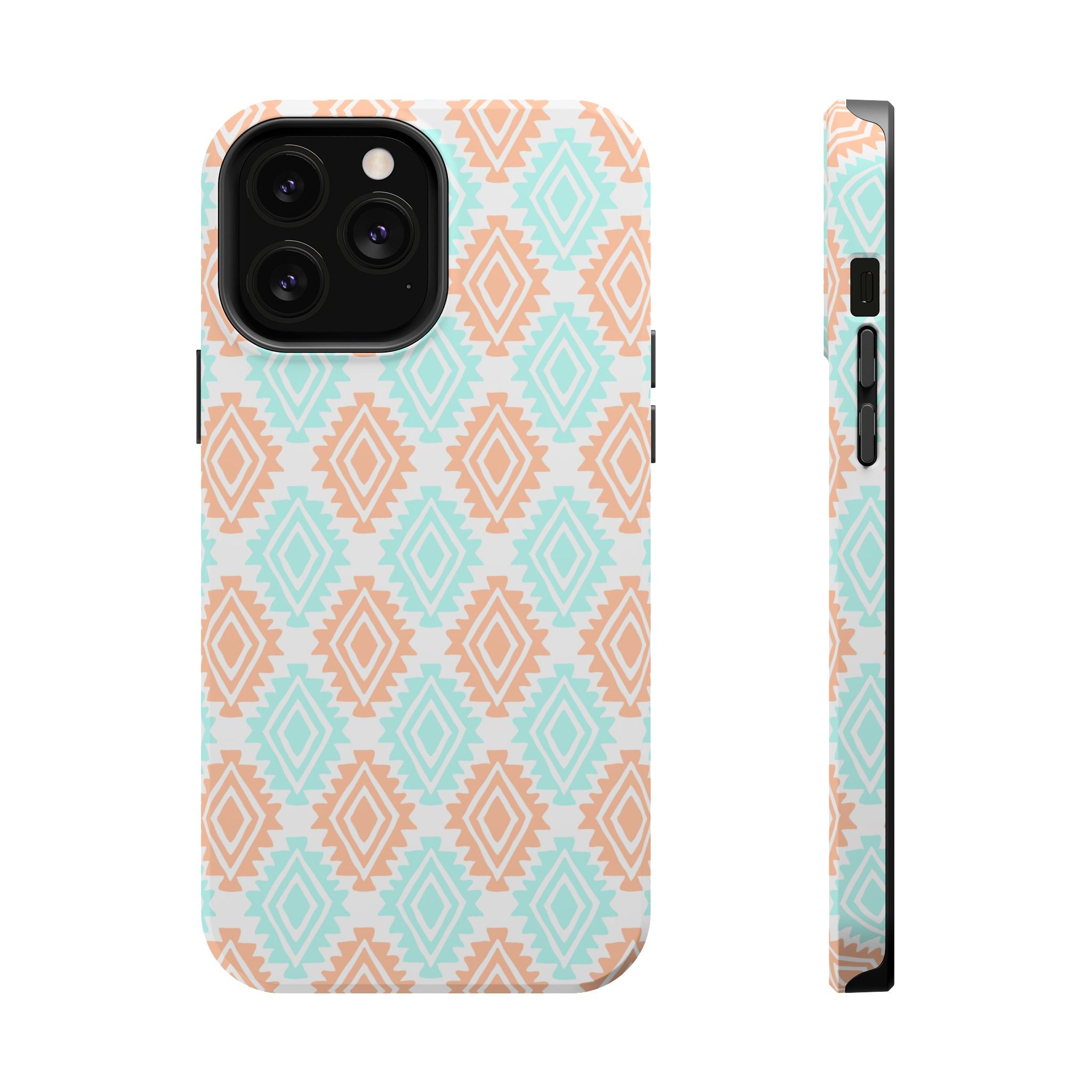 Southwestern MagSafe iPhone Case with funky abstract pattern, cute and protective phone cover with Western flair.