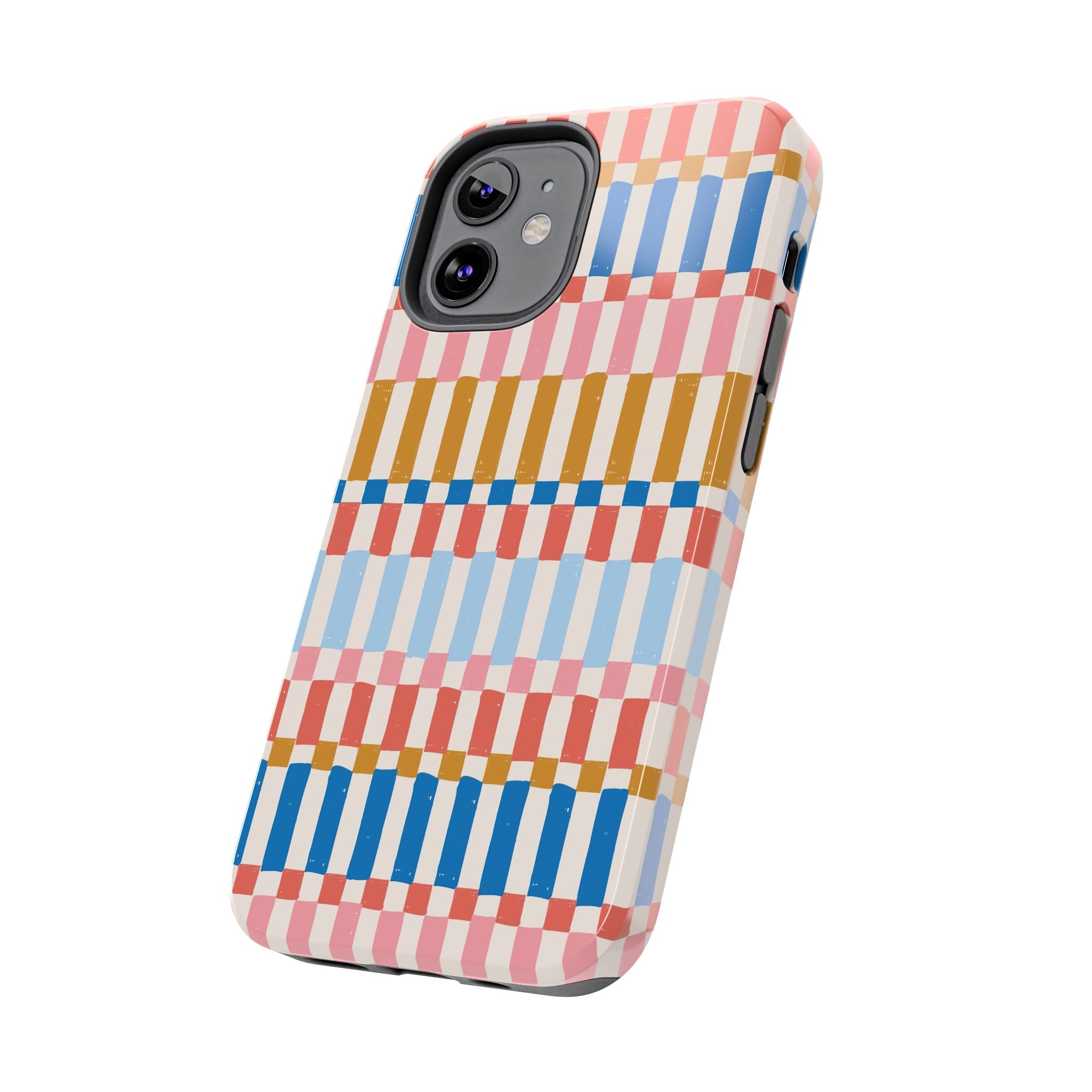 Colorwave Stripes vintage phone case with vibrant striped design for cute iPhone cases, offering stylish protection as an iPhone case cover.