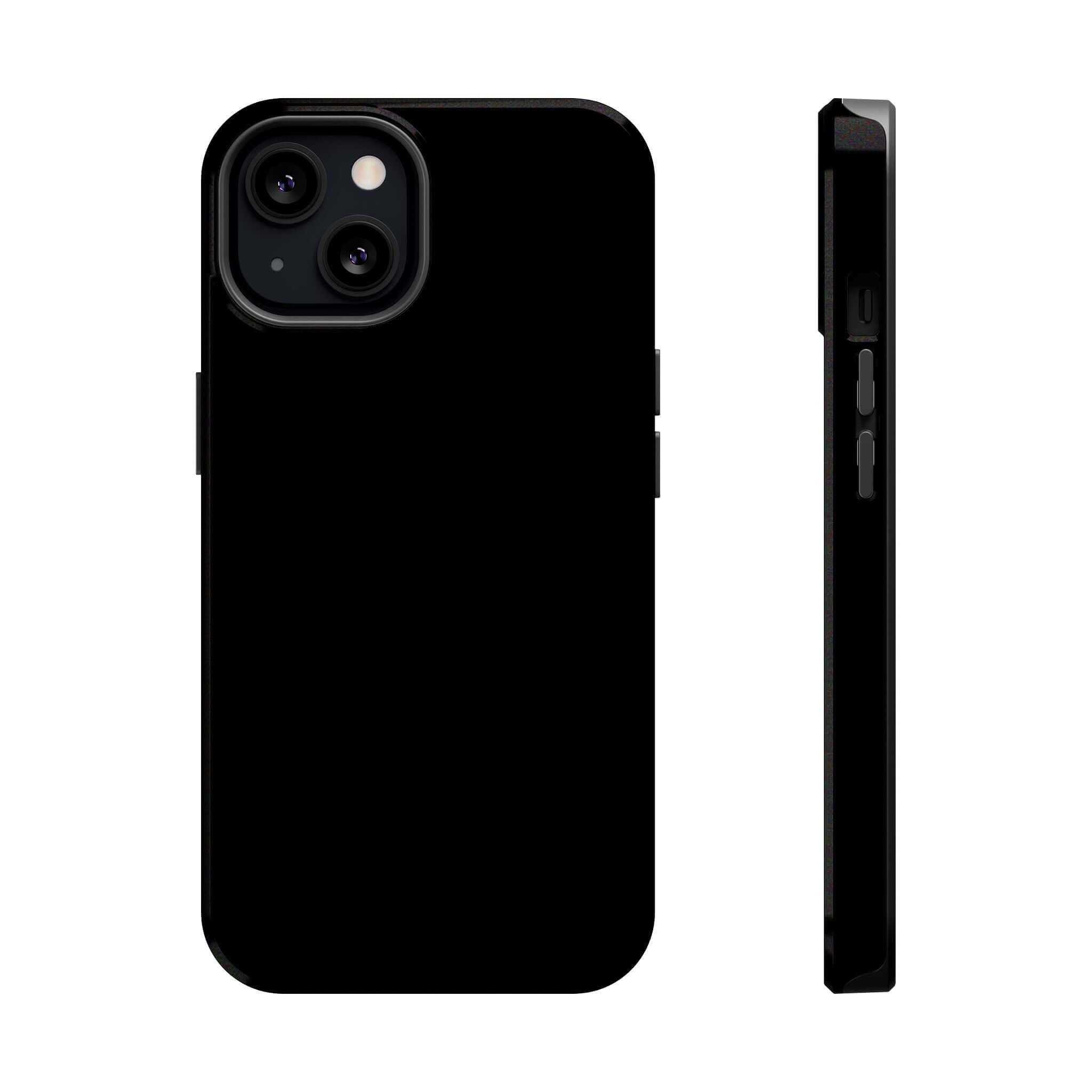 Solid black iPhone case, by Black Tie, featuring sleek design and durable materials, the best cute phone case brand with free shipping.