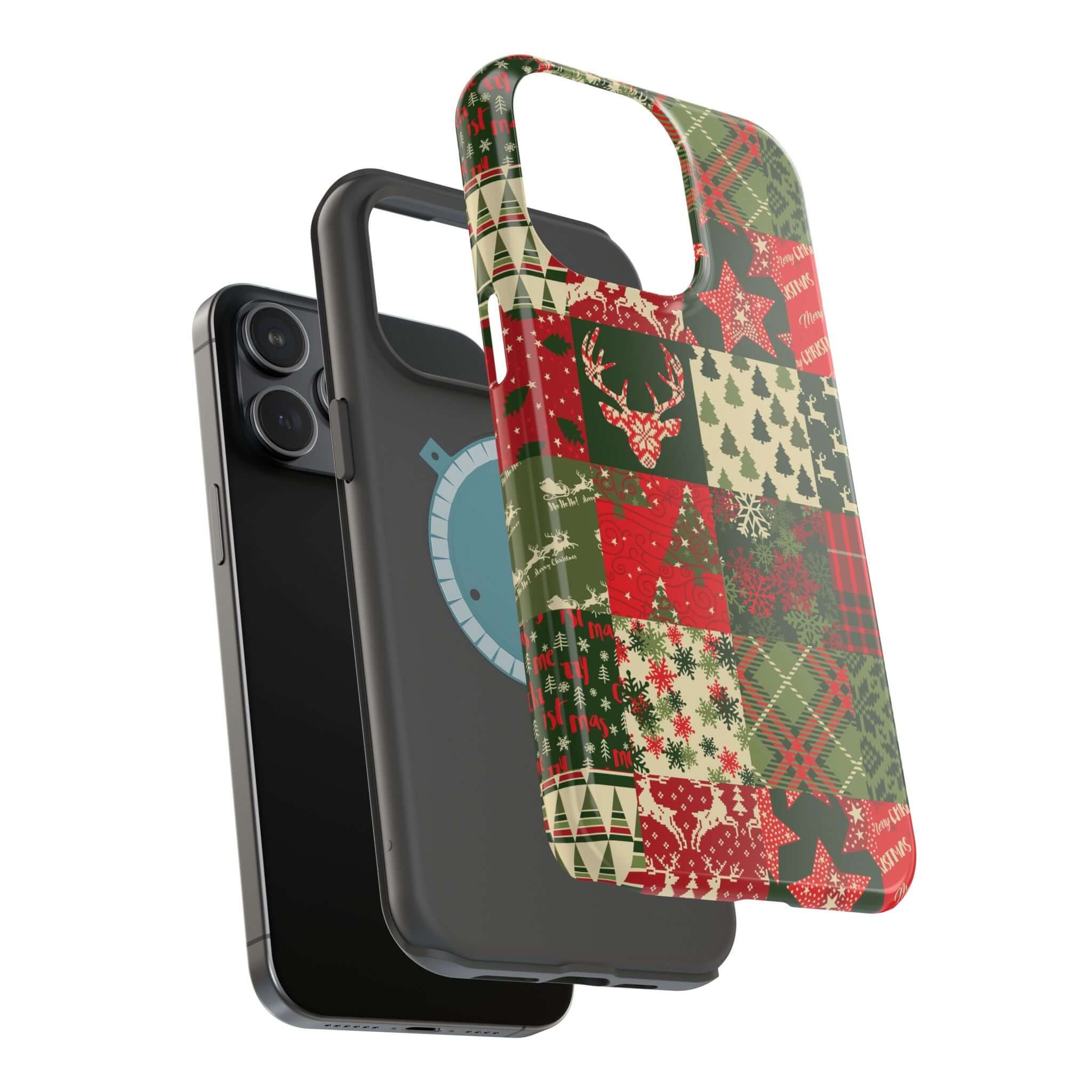 Cozy Quiltmas MagSafe case with festive Christmas design and secure fit for phones, perfect holiday or Xmas phone cover.