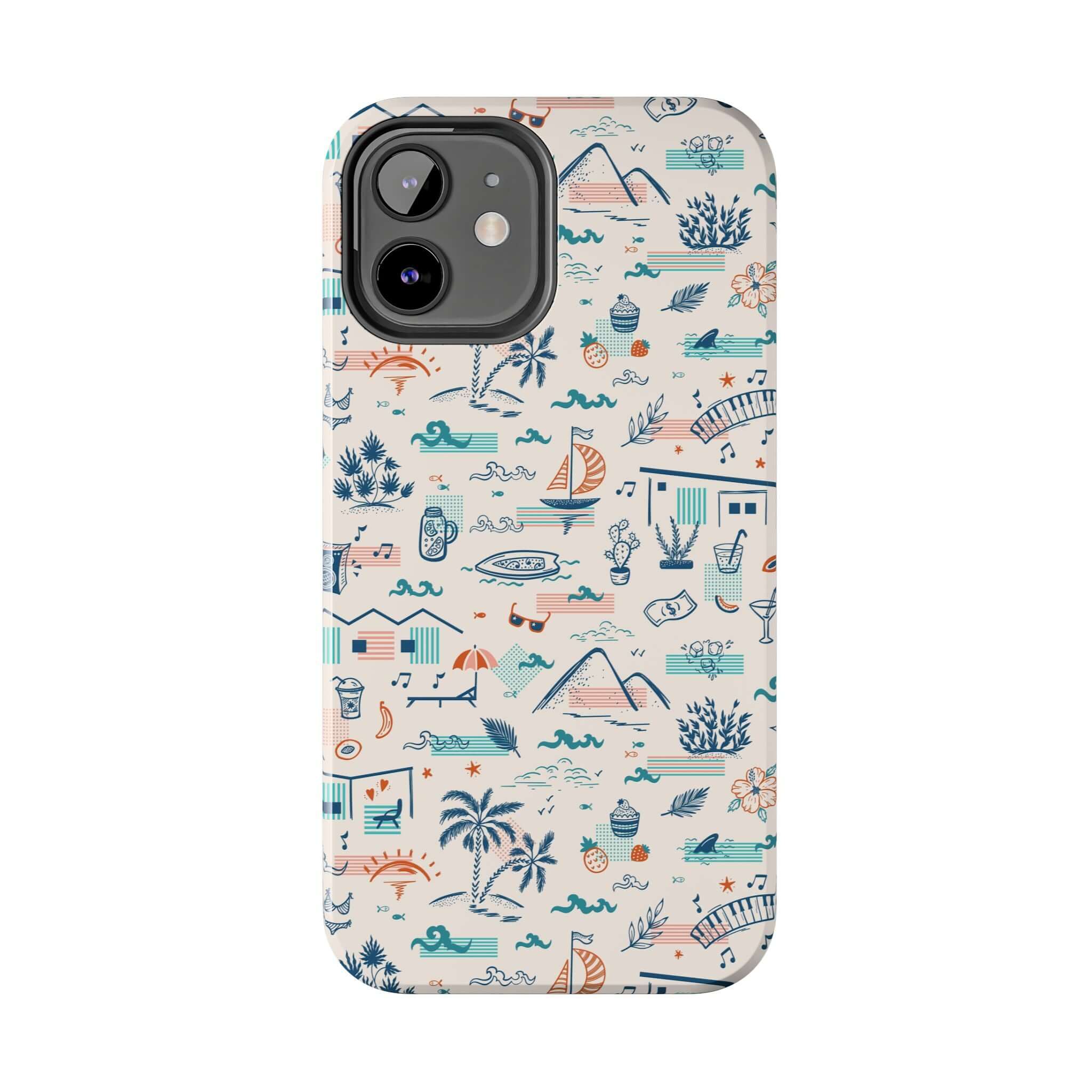 Colorful Forever on Vacation summer iPhone case with playful beach and tropical designs, ideal for iPhone 14 Pro Max and Samsung S23.