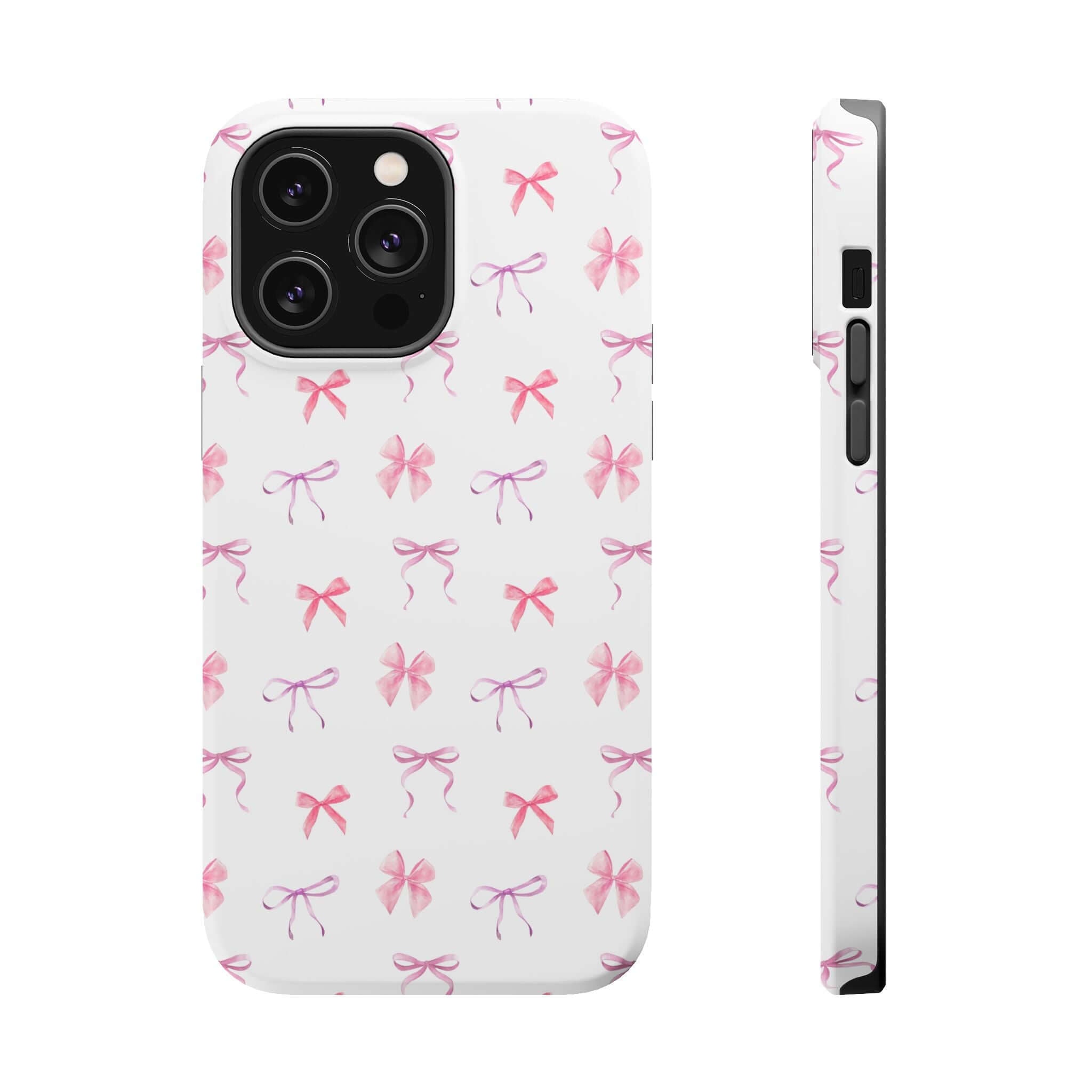 Cute Watercolor Bows iPhone Case in Pink Featuring Stylish Coquette Bows - Free Shipping from Popular Phone Case Brand