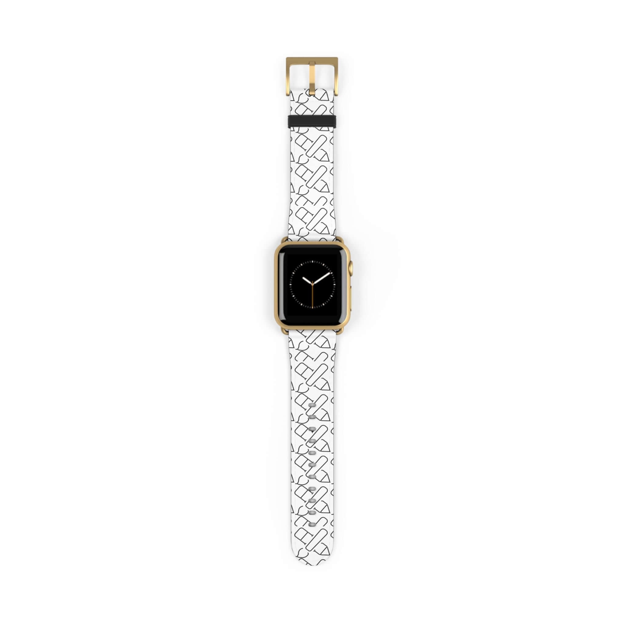 Customizable Apple Watch band with unique black and white design, ideal for gifting and personalizing your accessory style.