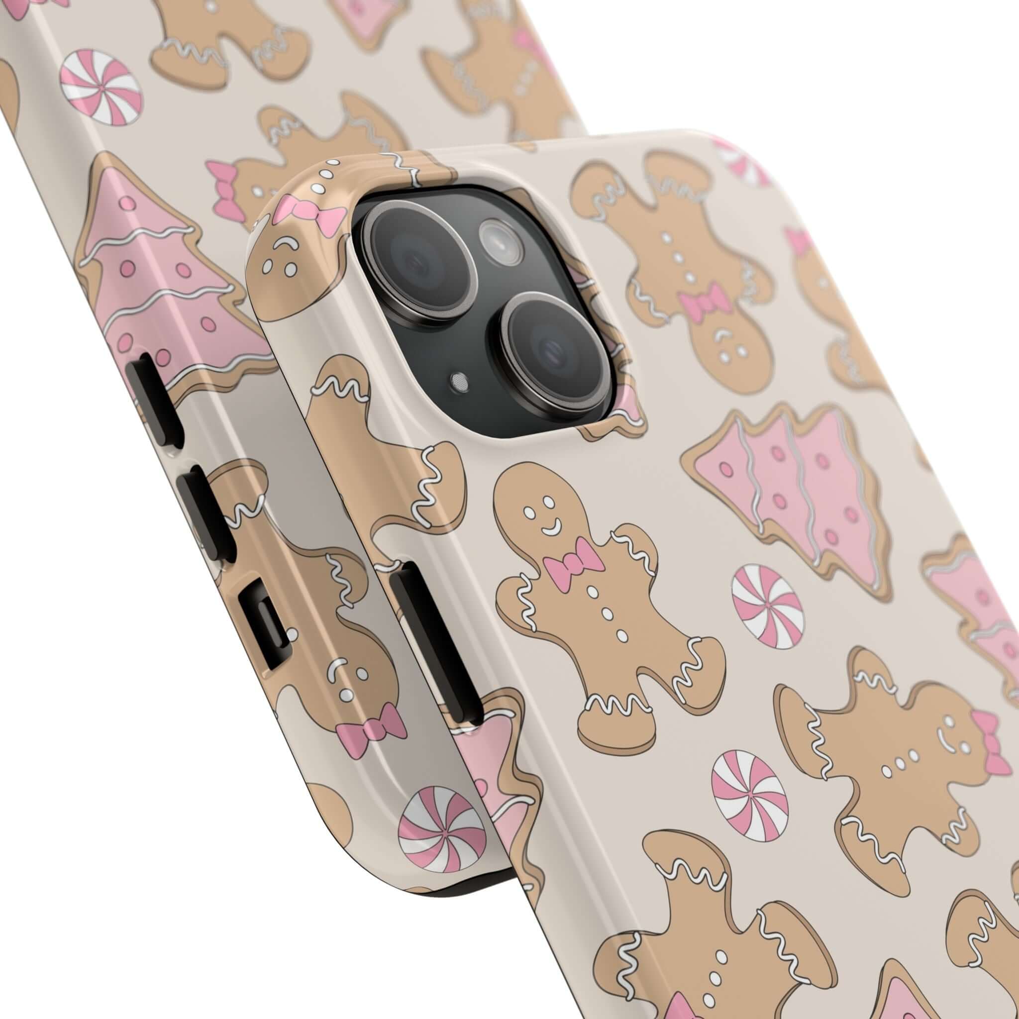 Cute Gingerbread Girlie Christmas iPhone Case with Colorful Holiday Design, Perfect Gift Phone Cover for Festive Cheer