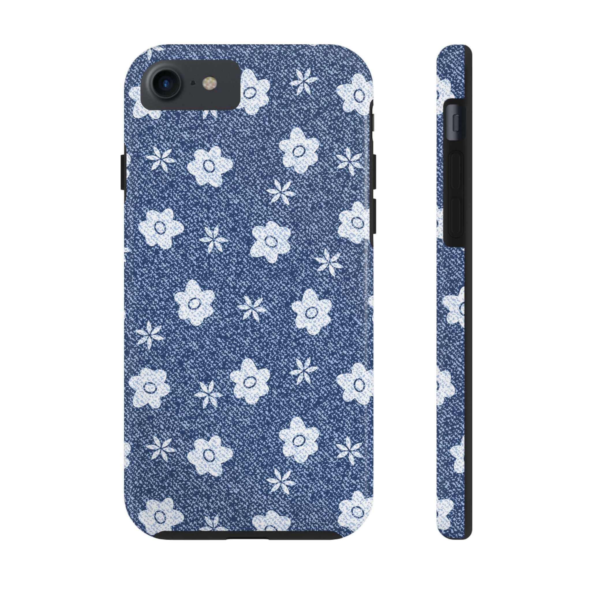 Thrifting Haul Daisies Denim Case for iPhone 14 Pro Max, Cute Floral Phone Case, Protective and Stylish iPhone Case with Free Shipping