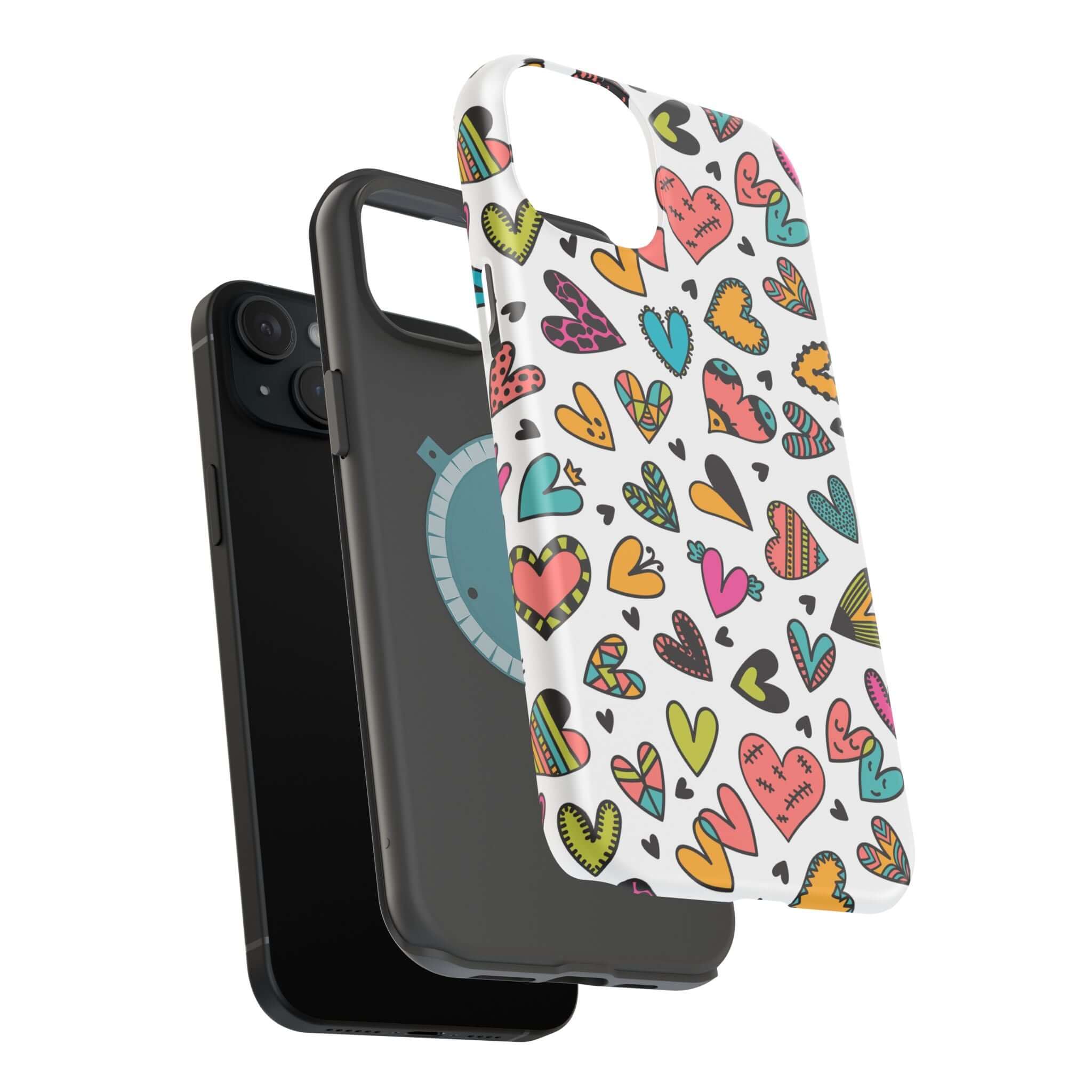 Colorful hearts iPhone case with cute design, free shipping available. Stylish iPhone case from cute phone case brands.