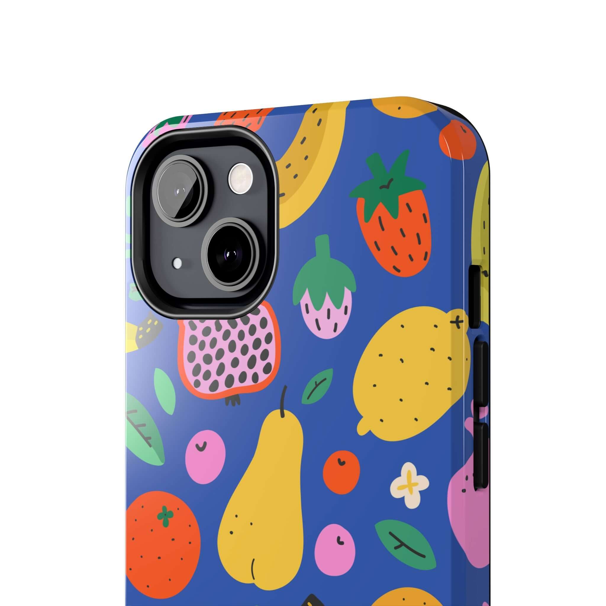 Cute phone cover featuring vibrant beachy fruit design, perfect for Apple iPhone, adding style and protection.