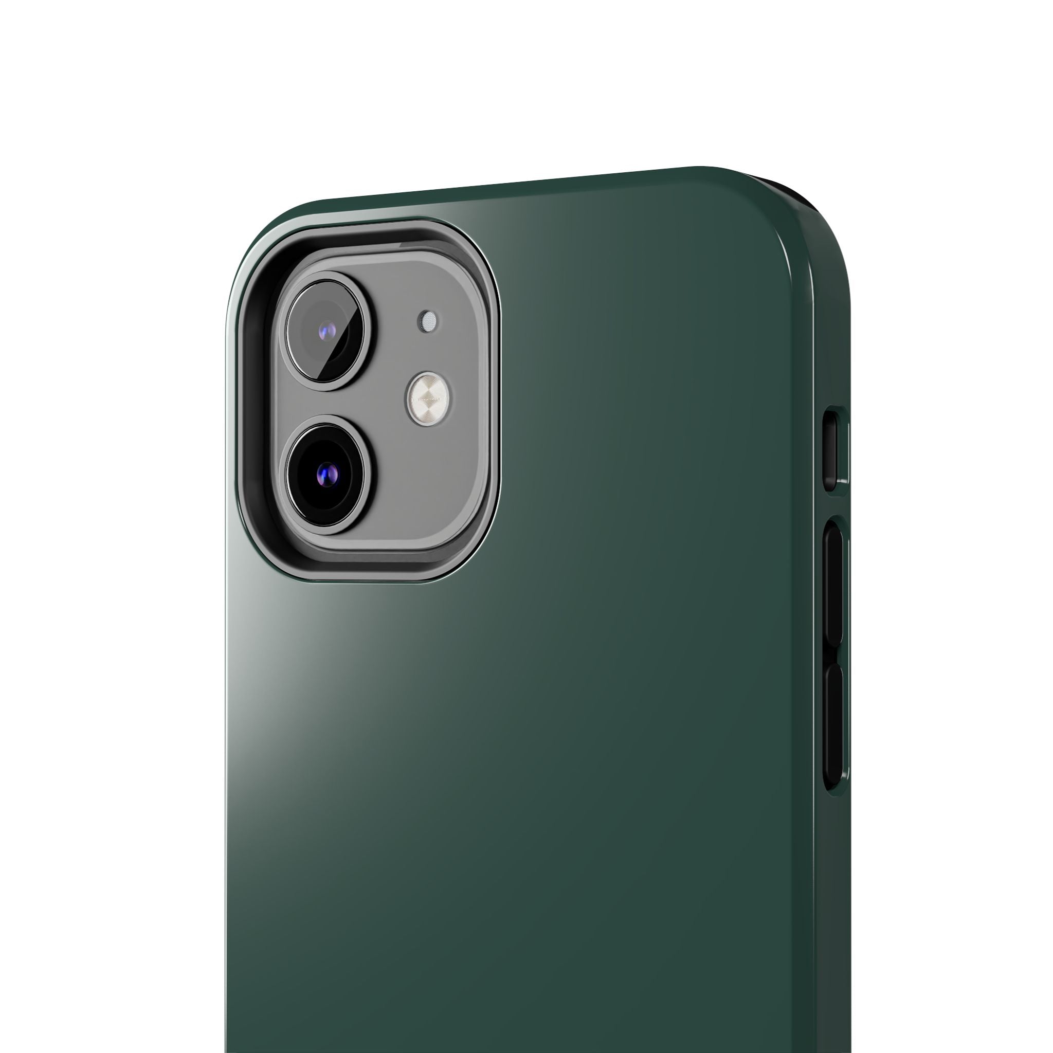 Solid green iPhone 16 case offering cute protection and style, Evergreen phone cover.