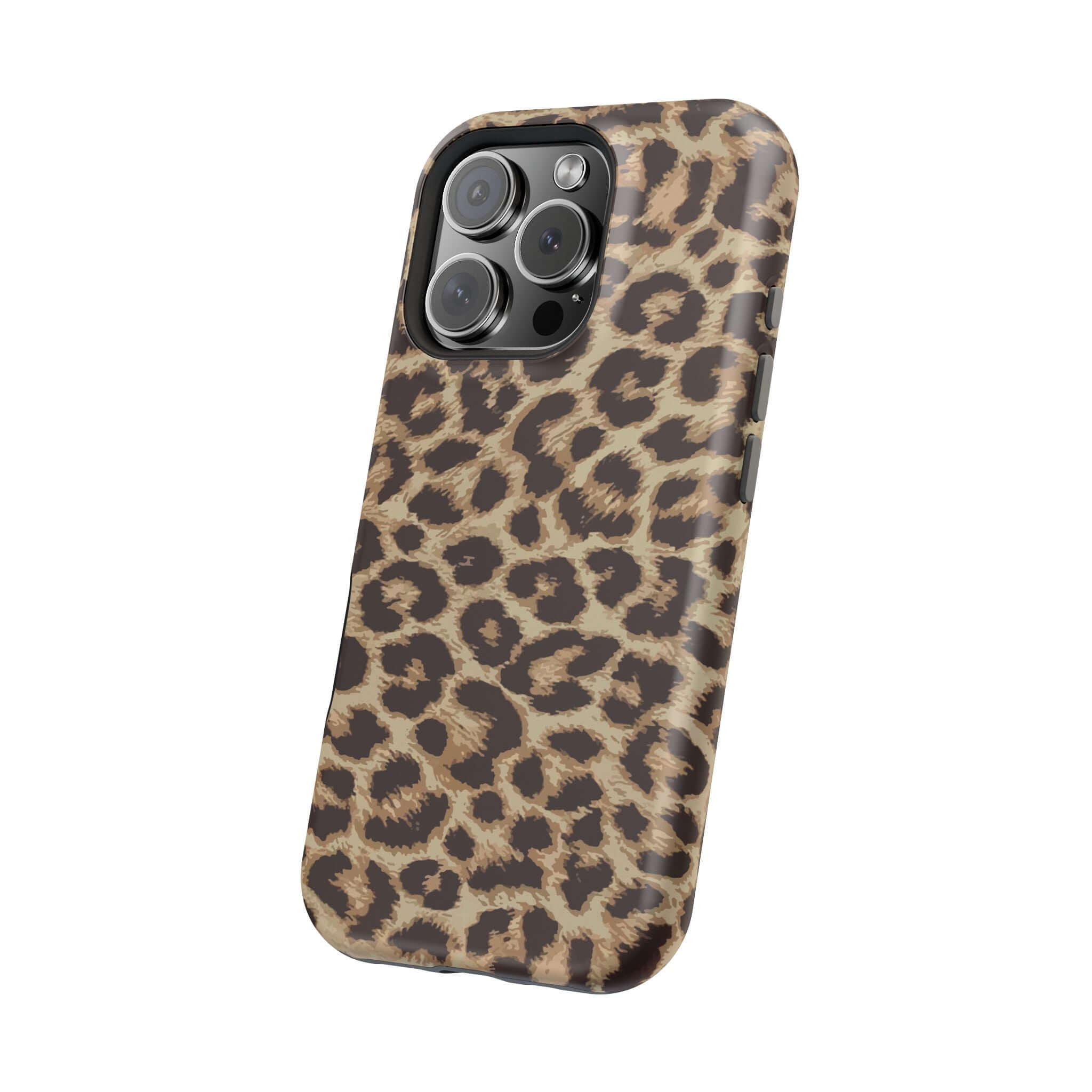 Cute MagSafe cheetah print iPhone 16 case, stylish and protective, Savannah Rush design, embrace your wild side.