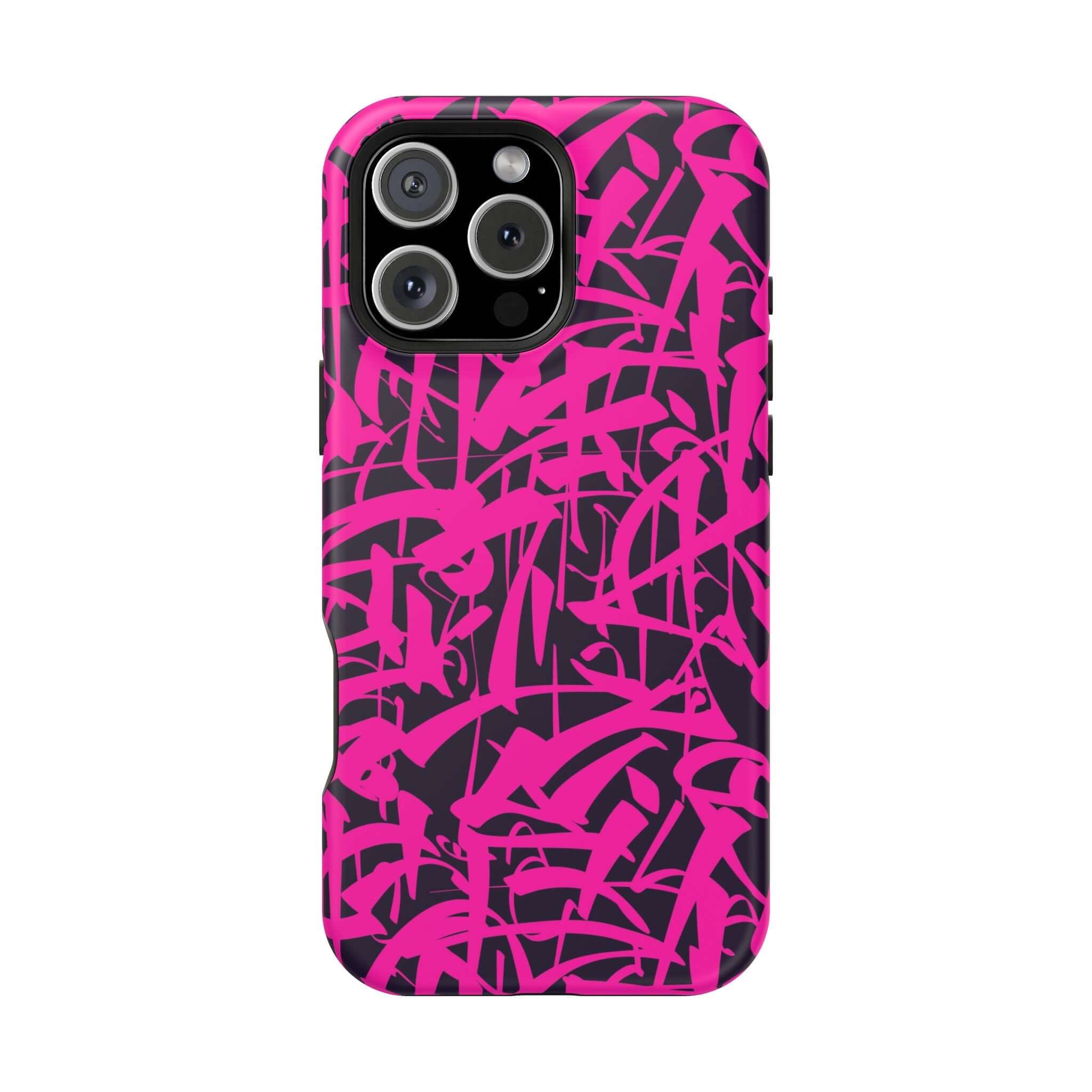 Colorful Midnight Pop Pink Art Case for iPhone, perfect cute phone cover to protect and personalize your device.