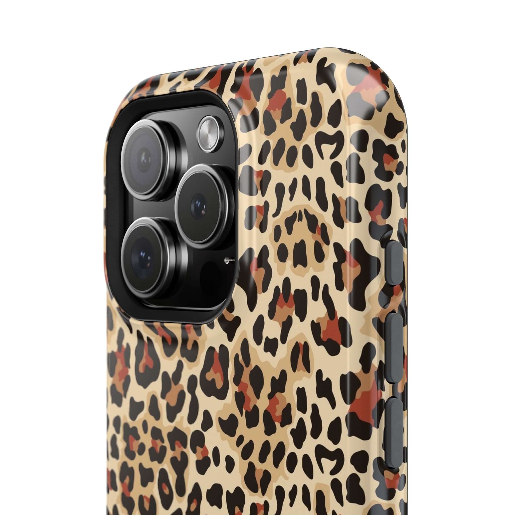 Wildly Chic leopard print colorful iPhone case with MagSafe, offering cute and abstract design for stylish and protective phone use.