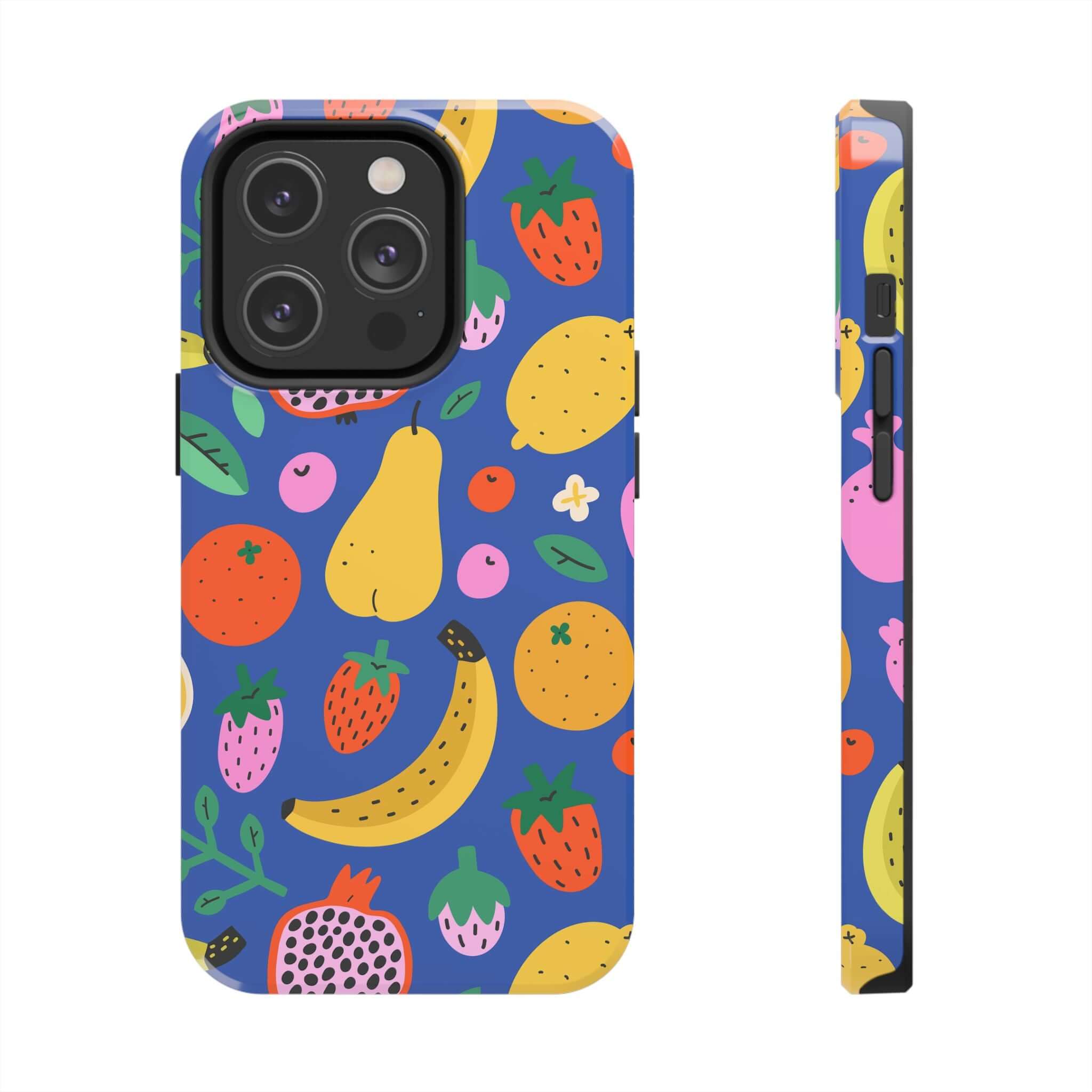 Cute phone cover with vibrant beachy fruit design, perfect Apple iPhone case for a tropical vibe and summer fun.