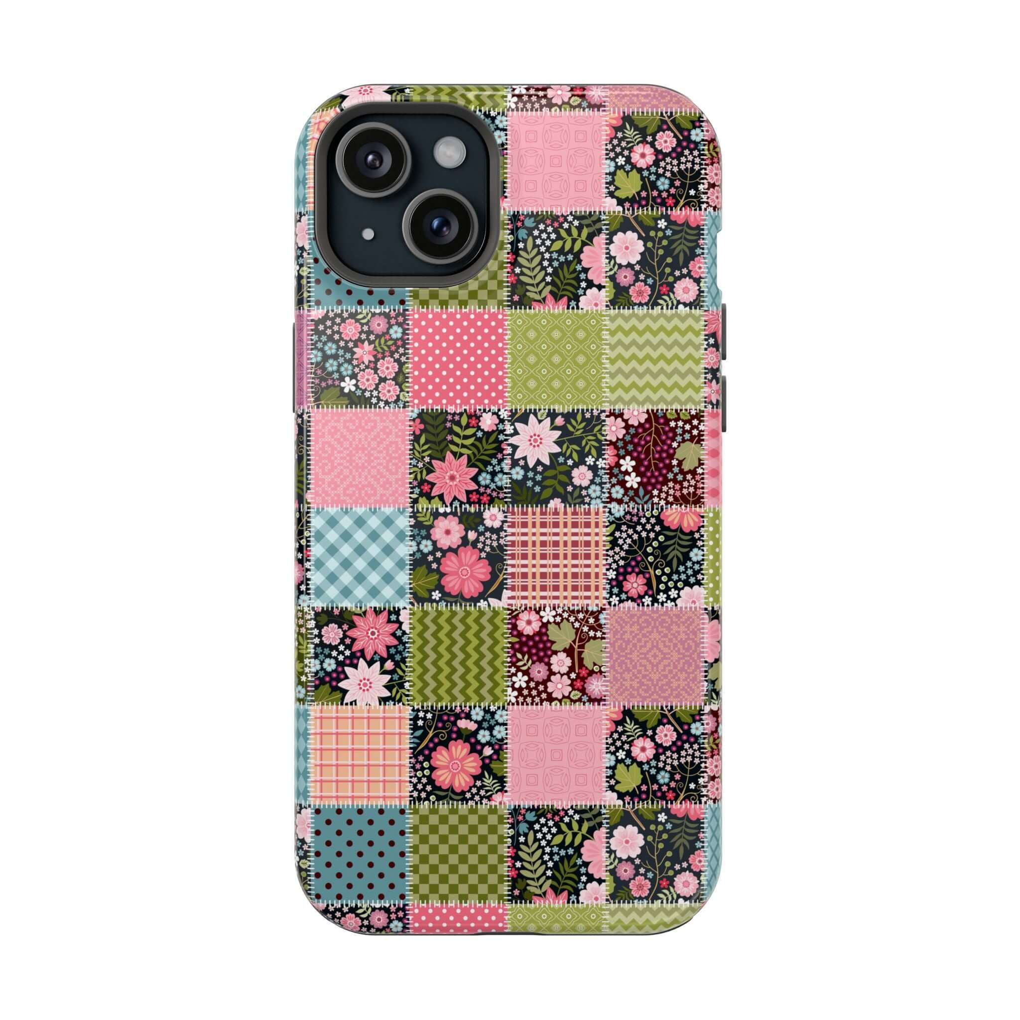 Flora Forage Wildflower Patchwork MagSafe iPhone Case, Cute Floral Phone Cover for Free-Spirited Souls