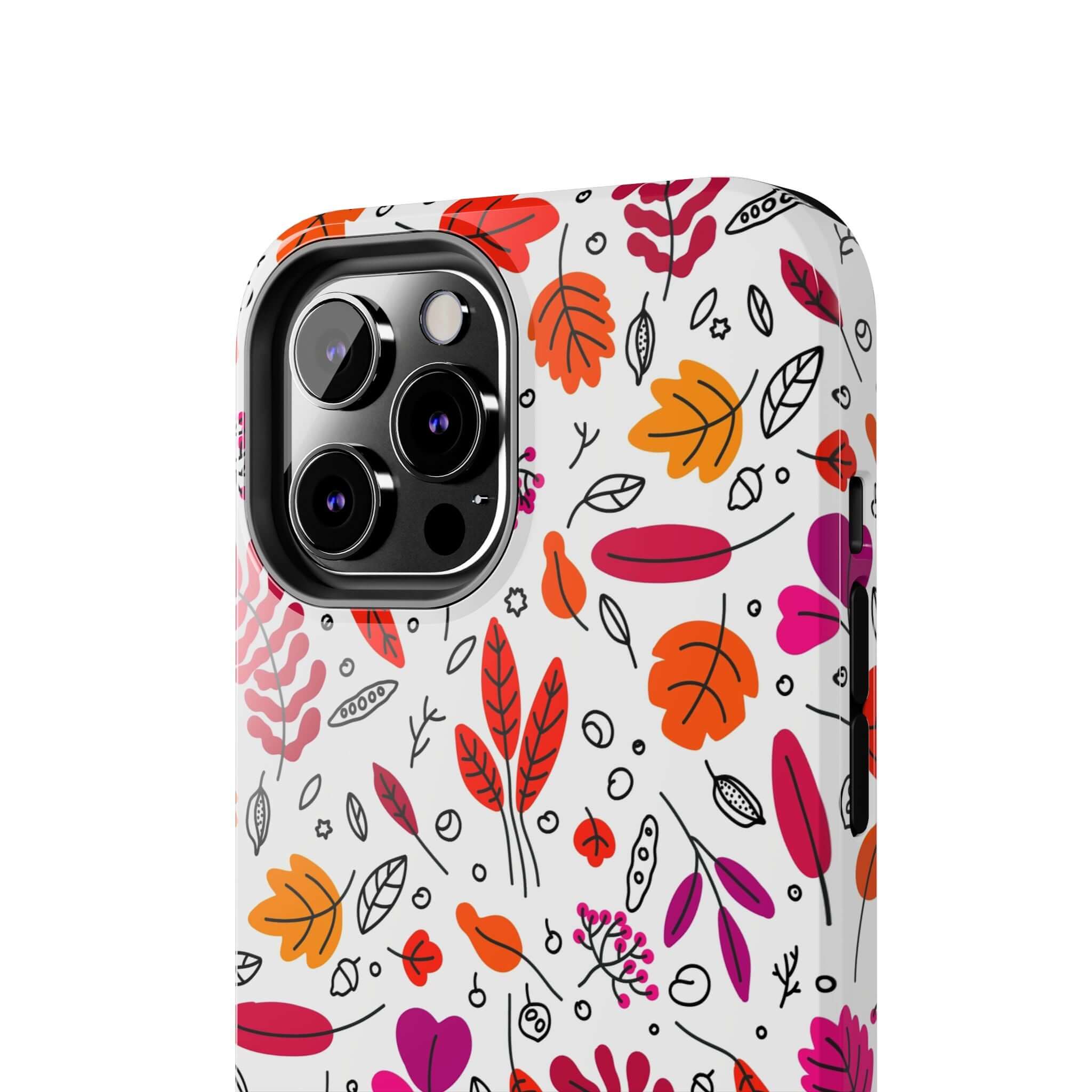 Fall Leaves Halloween phone case with cute autumn design for iPhone, perfect fall accessory