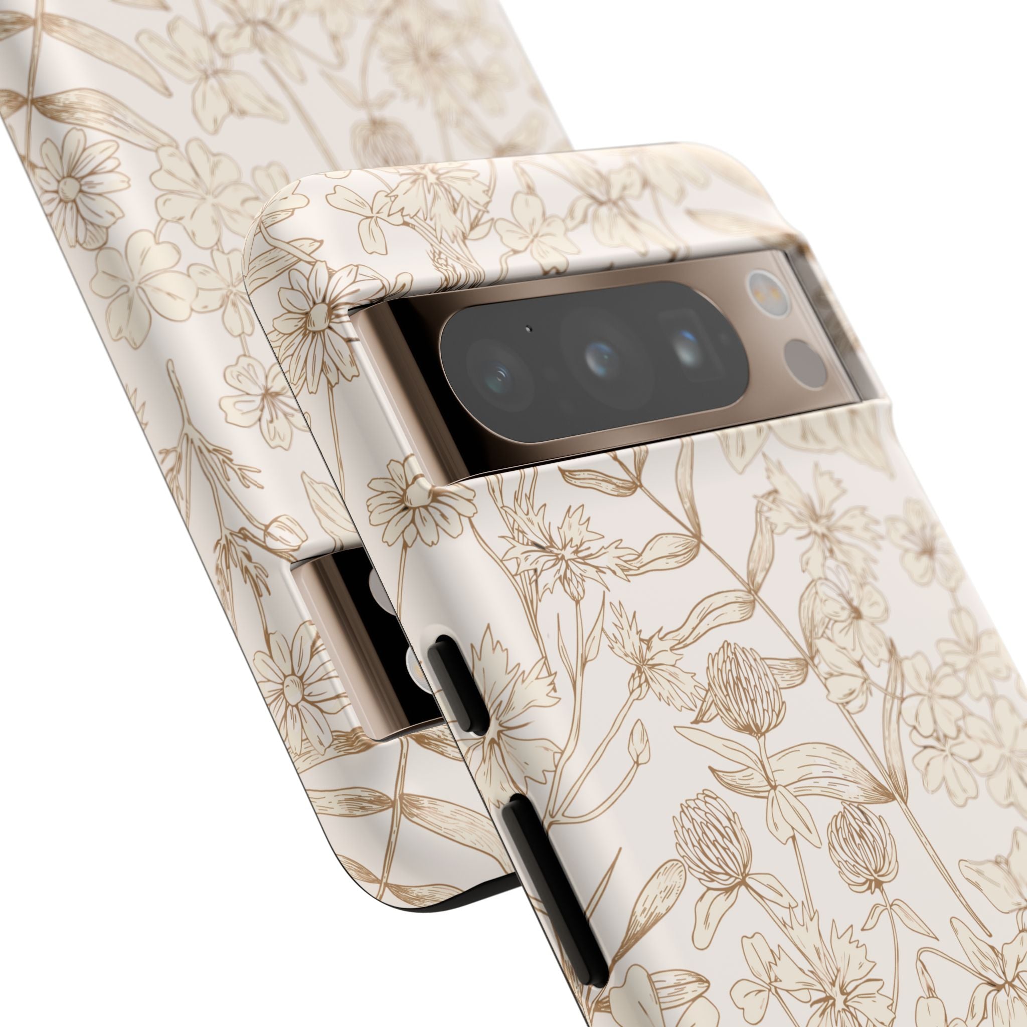 Beige Thyme and Tan Garden cute phone case for Samsung with nature-inspired floral design, versatile for any style.